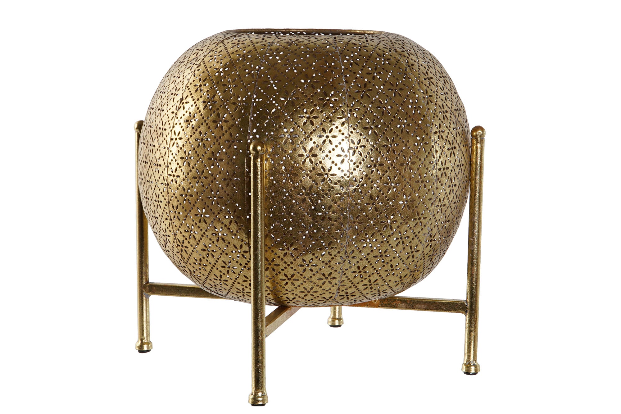 Portavela Metal Cristal 29X29X26,5 Dorado