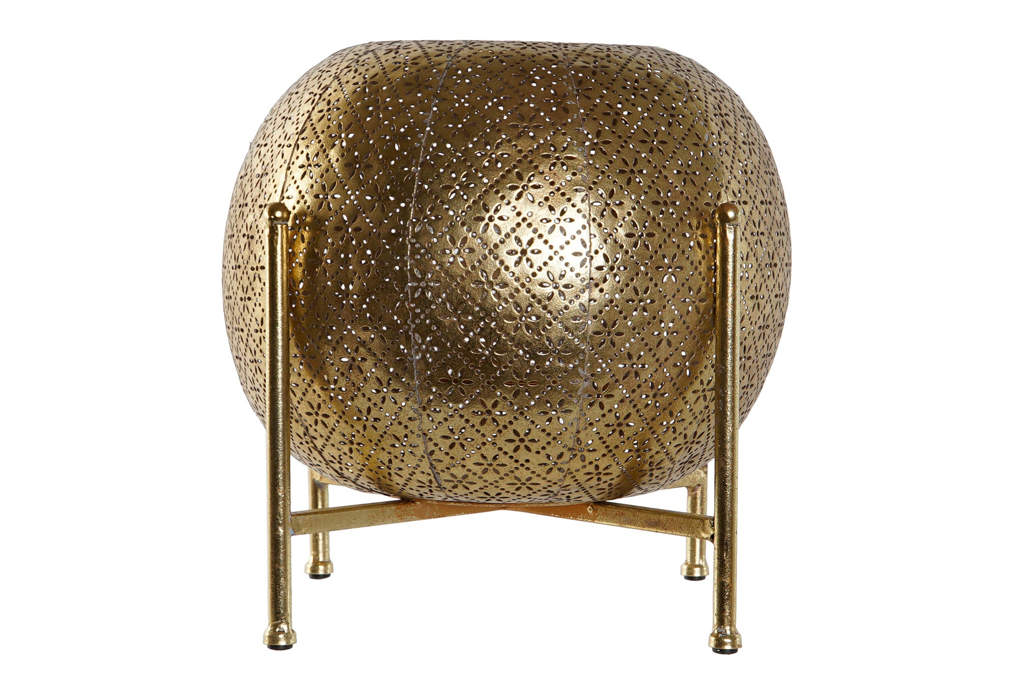 Portavela Metal Cristal 29X29X26,5 Dorado