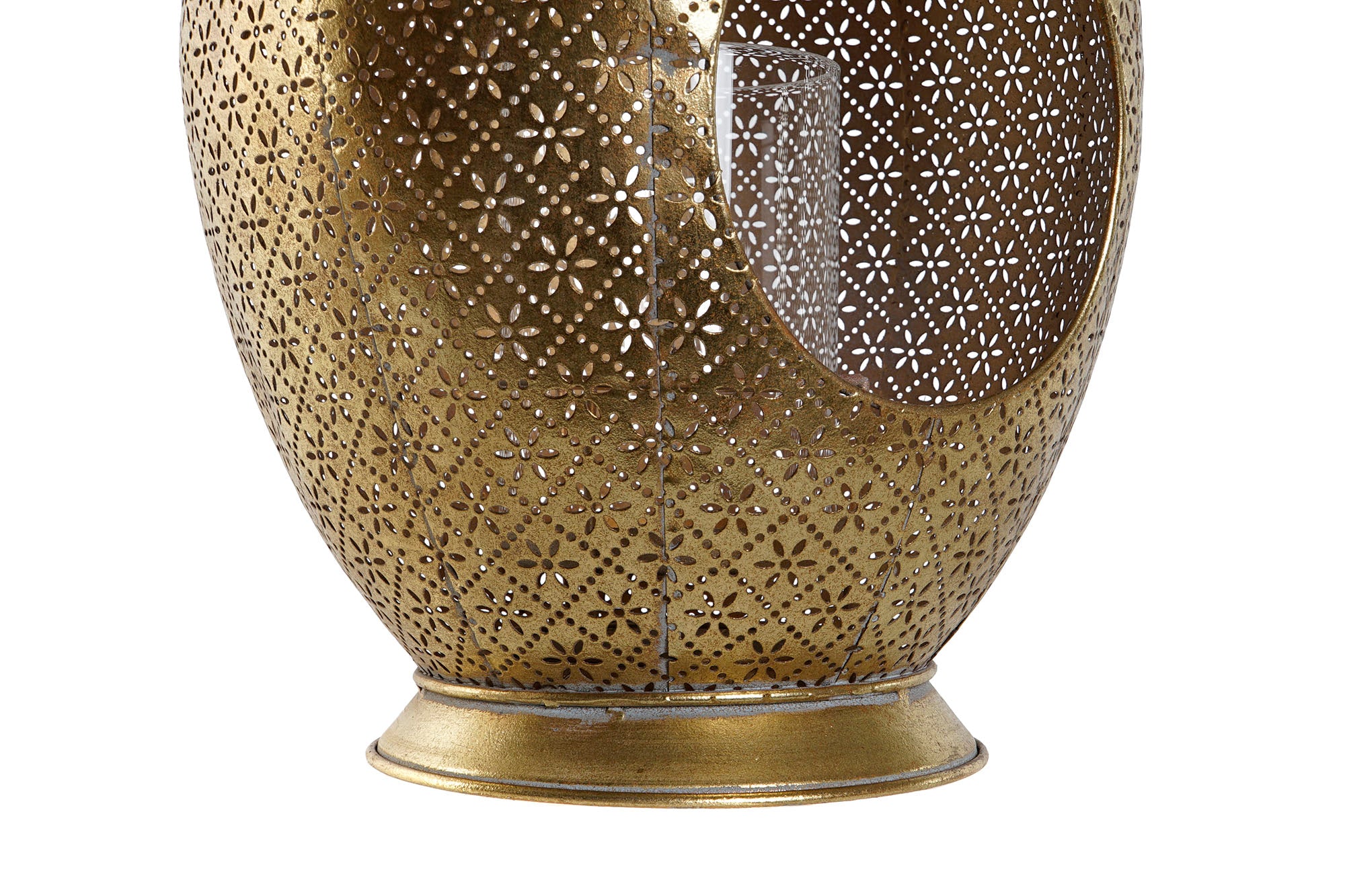 Portavela Metal Cristal 24X24X38,5 Dorado