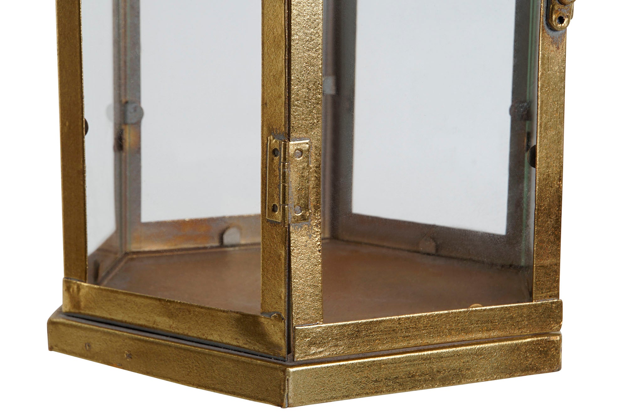 Portavela Metal Cristal 23X23X48 Dorado