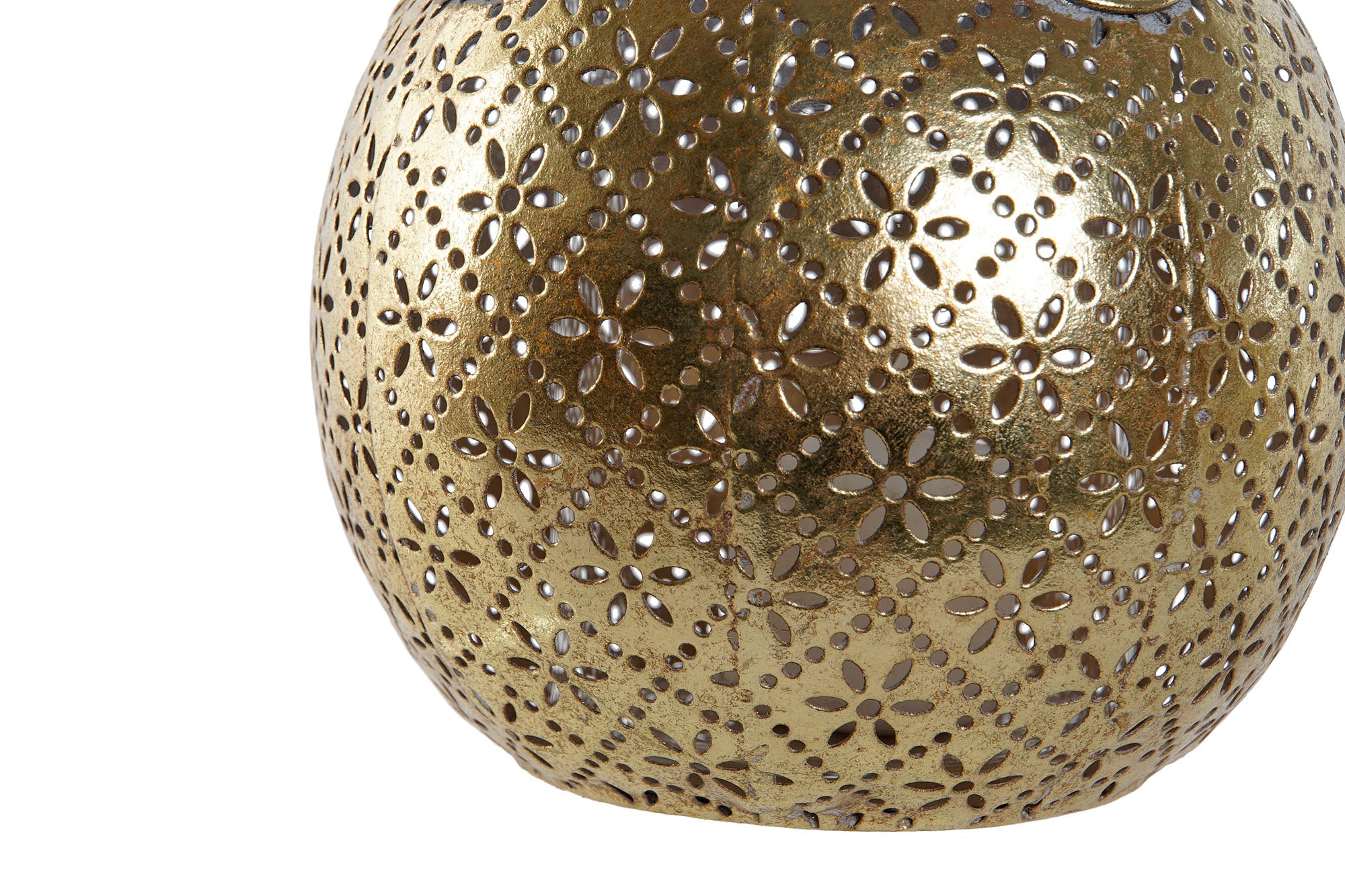 Porta-velas de vidro e metal 13,5x13,5x11,5 dourado