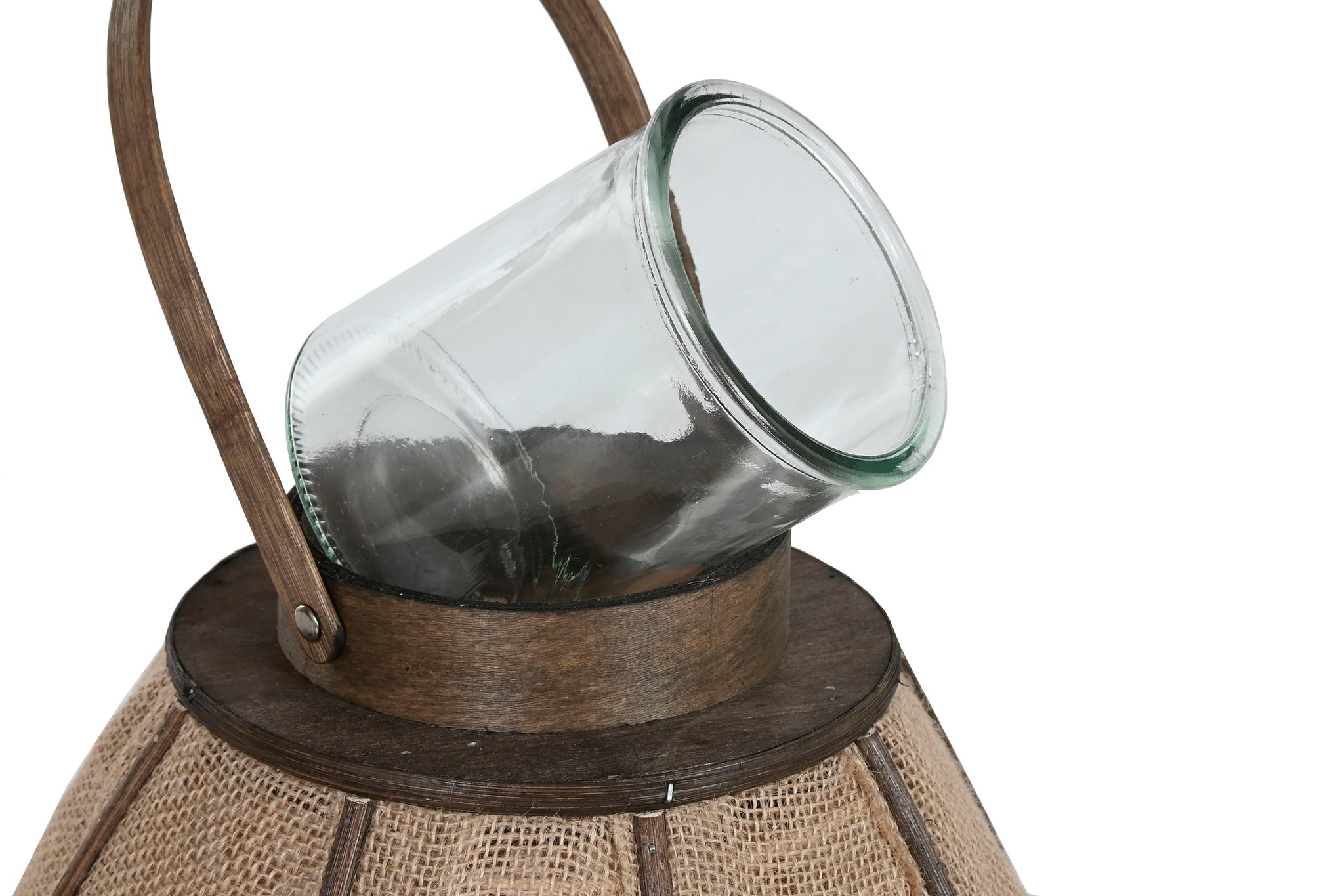 Jute Bamboo Candle Holder 37X37X84 Natural