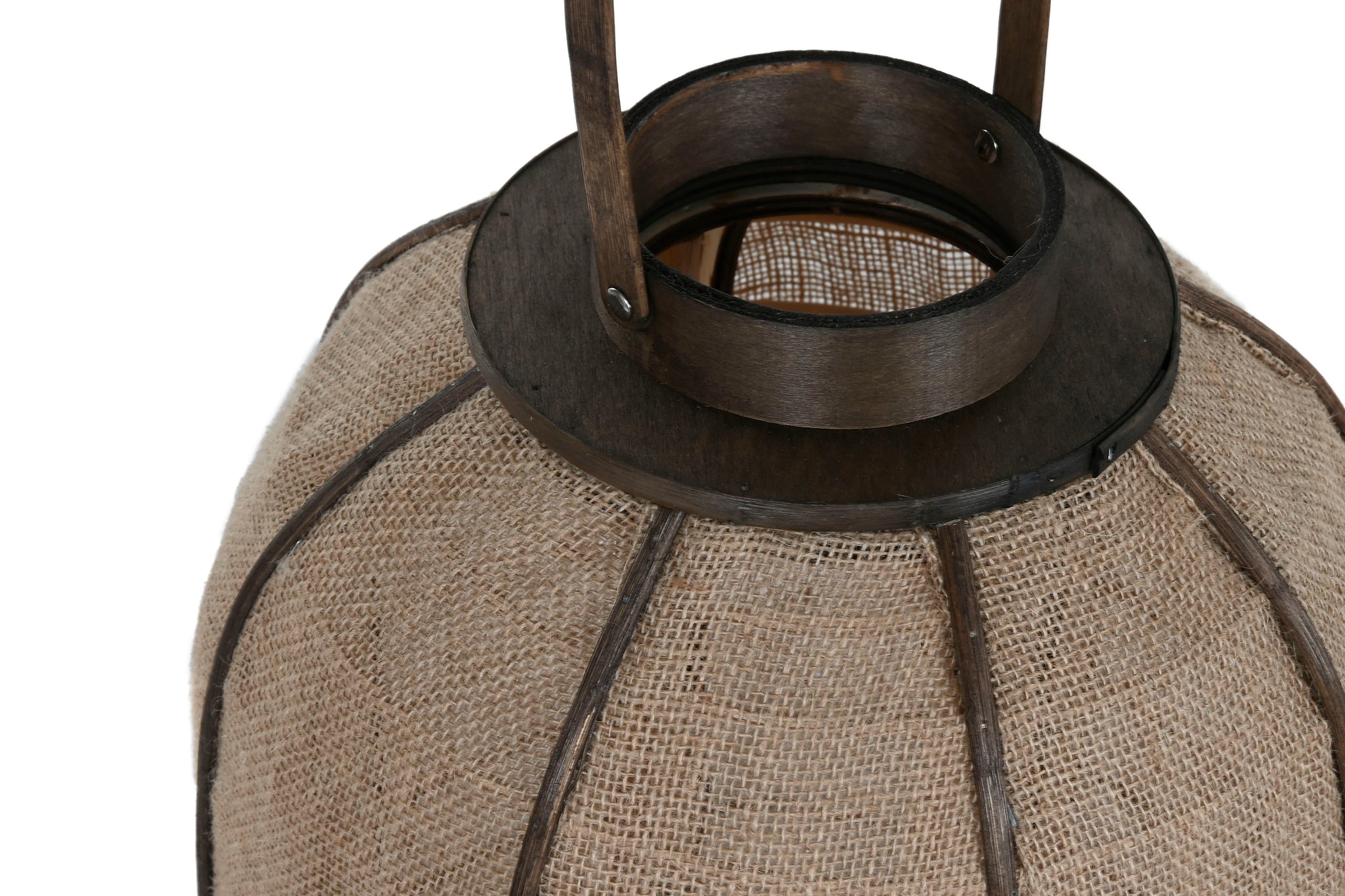 Porta-velas de bambu e juta 33x33x77 natural
