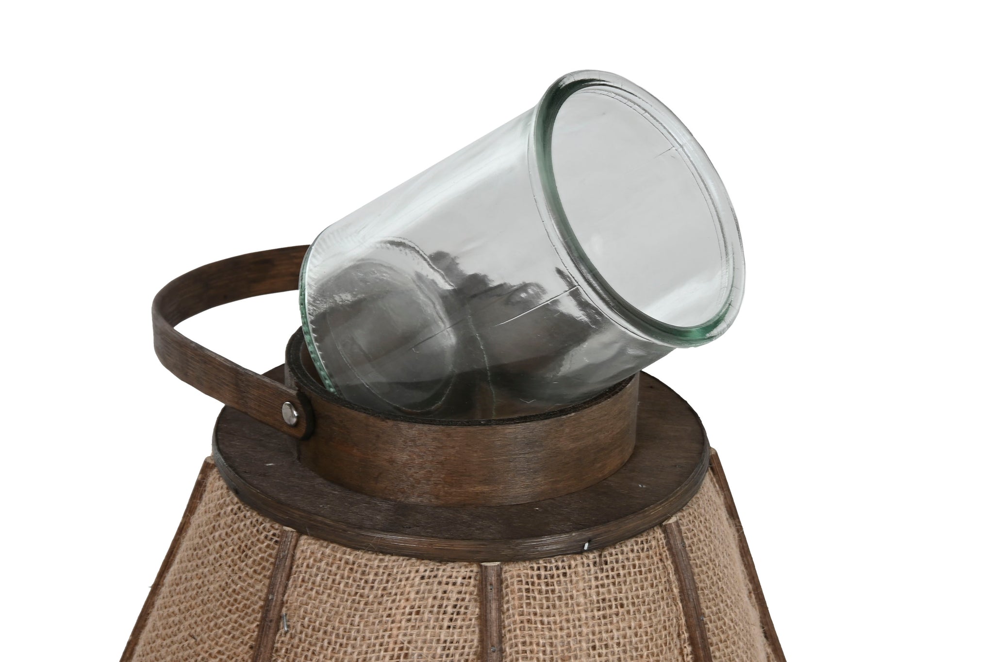 Jute Bamboo Candle Holder 36x36x63 Natural