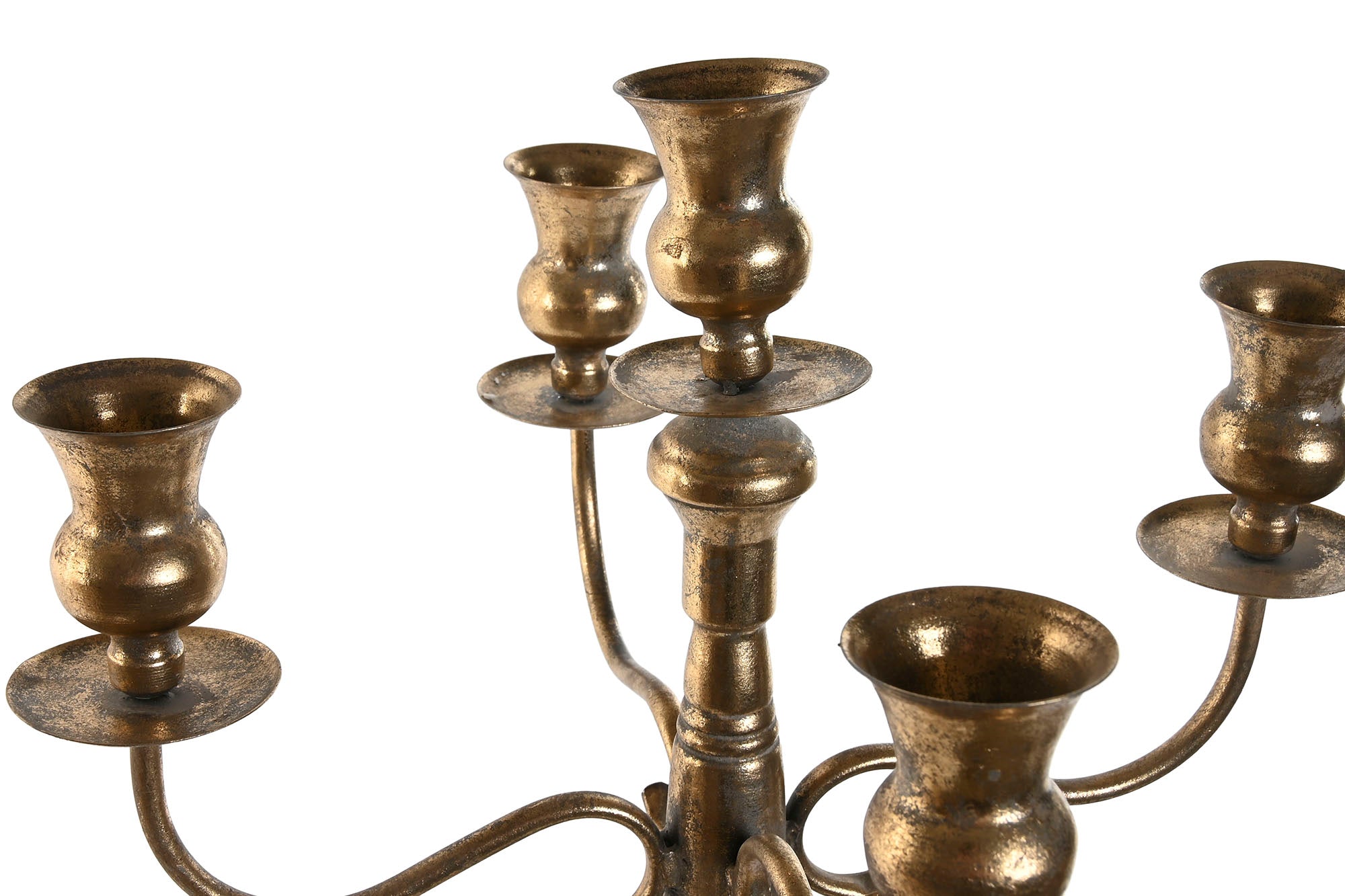 Candelabro Metal 38,5X38,5X80 5Brazos Dorado