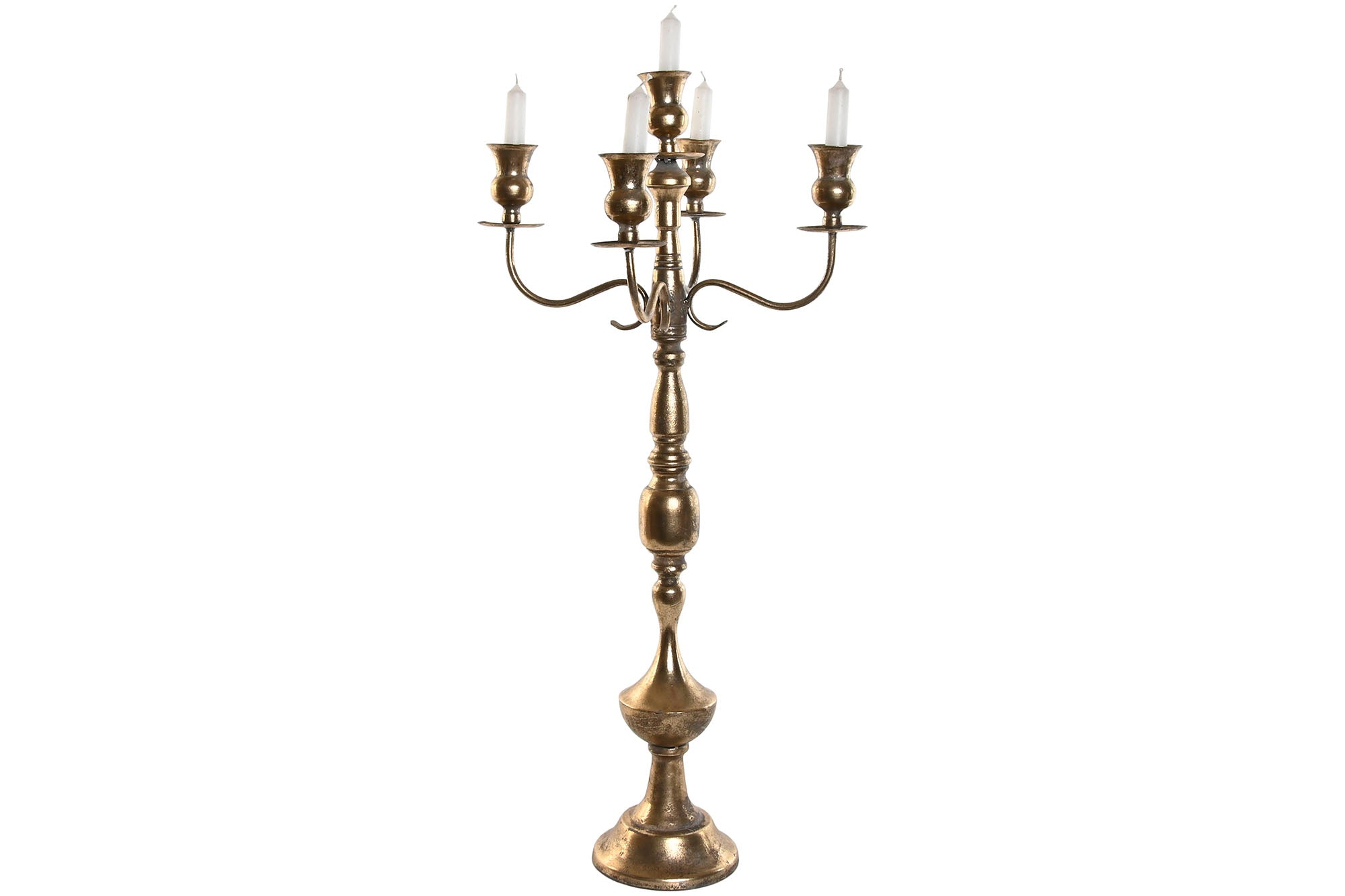 Candelabro Metal 38,5X38,5X80 5Brazos Dorado