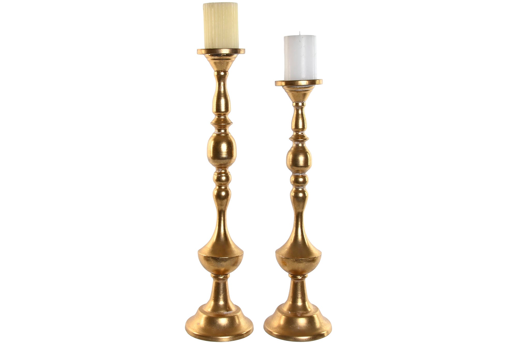 Candle Holder Set 2 Metal 15X15X60.5 15X52 Golden