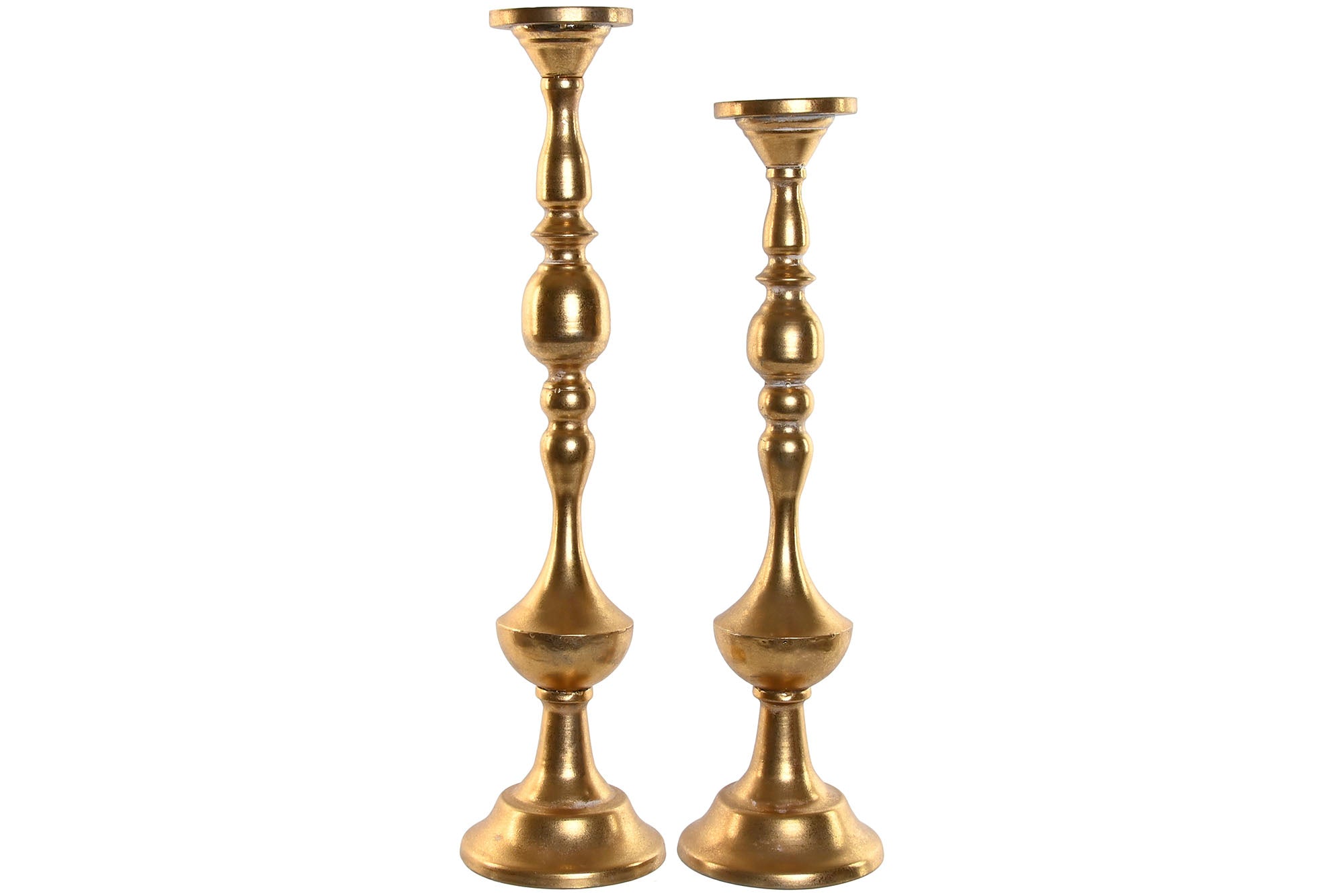 Candle Holder Set 2 Metal 15X15X60.5 15X52 Golden