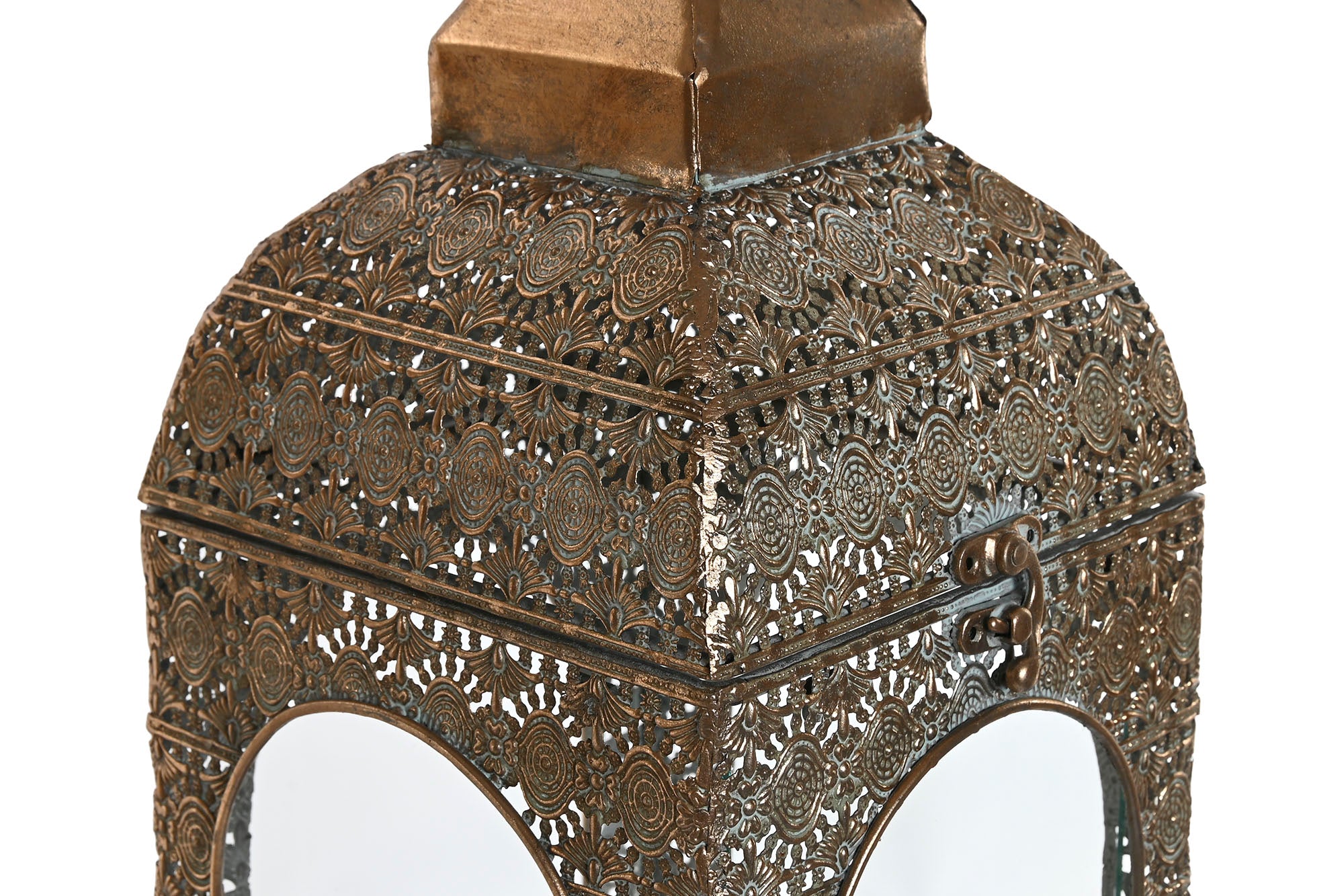 Conjunto de 2 lâmpadas de rua de metal e vidro 20x20x56 16x46,5 Decape