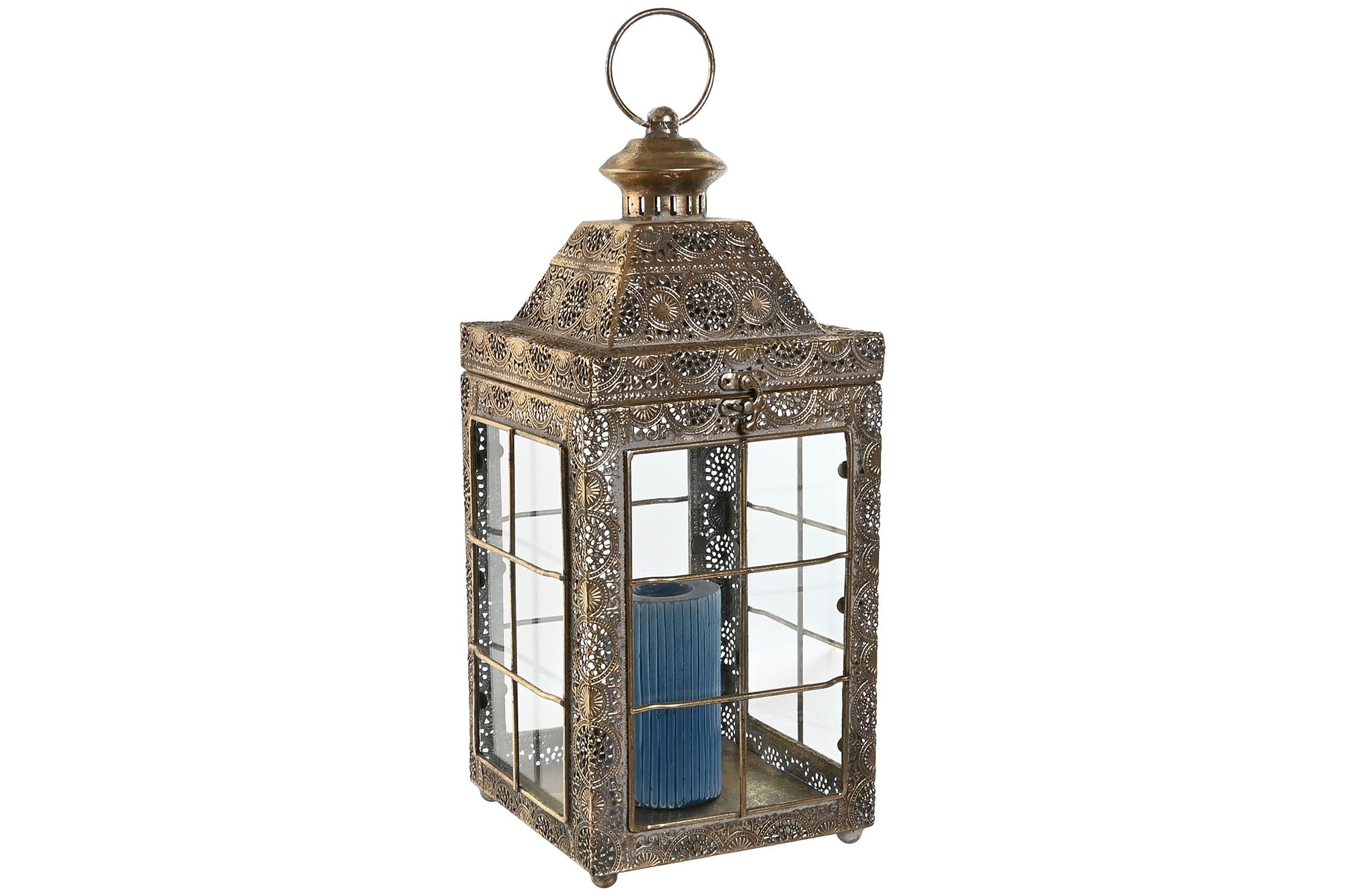 Farola Set 2 Metal Cristal 26X26X53 17,5X41