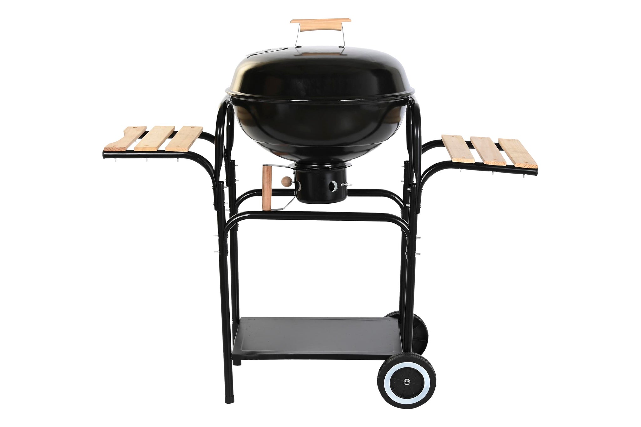 Barbacoa Acero Madera 100X47X95 Negro