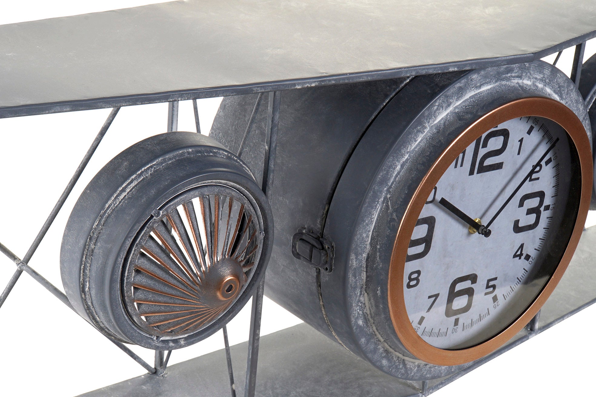 Reloj Pared Hierro Cristal 120X21X33,5 Avion