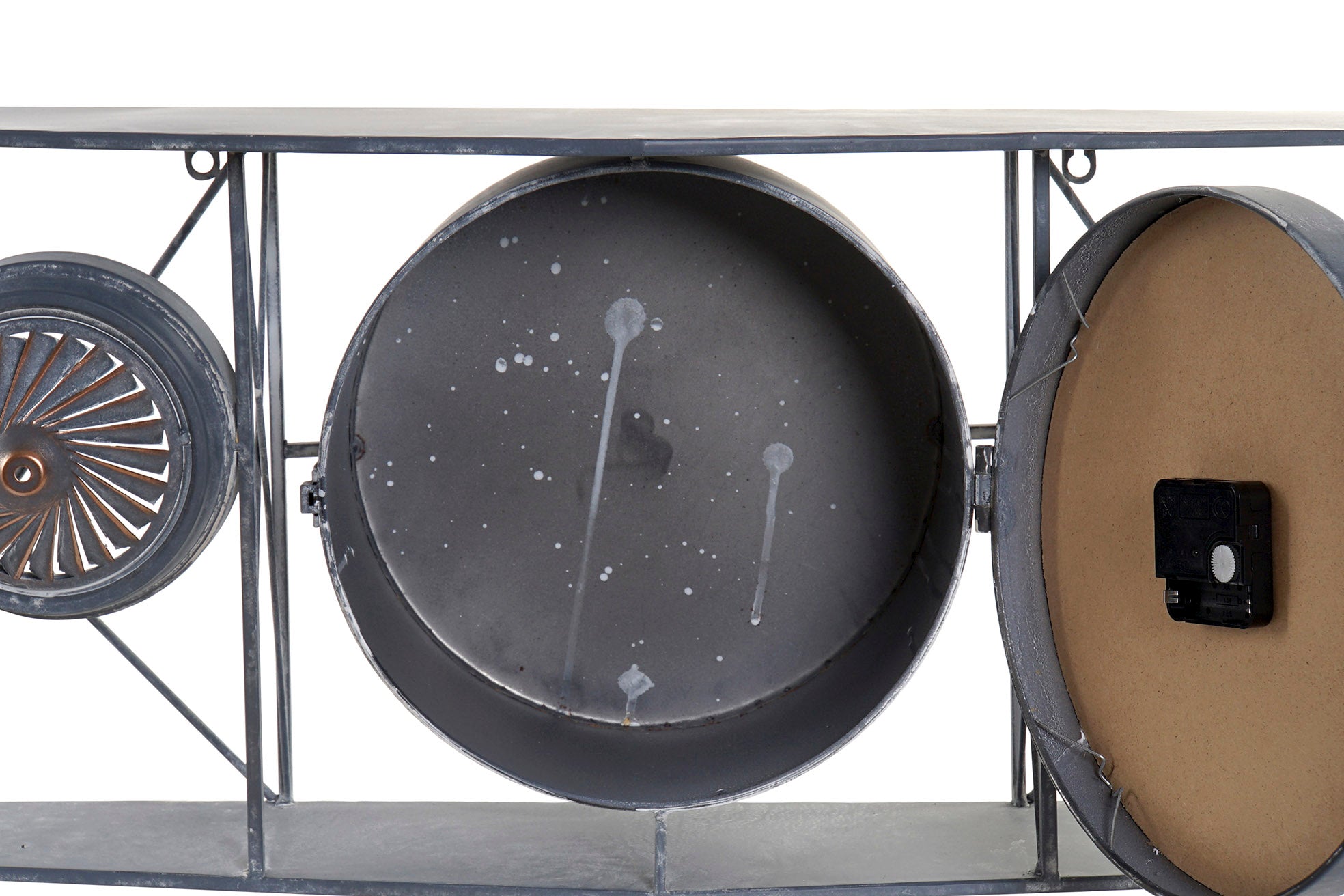 Reloj Pared Hierro Cristal 120X21X33,5 Avion