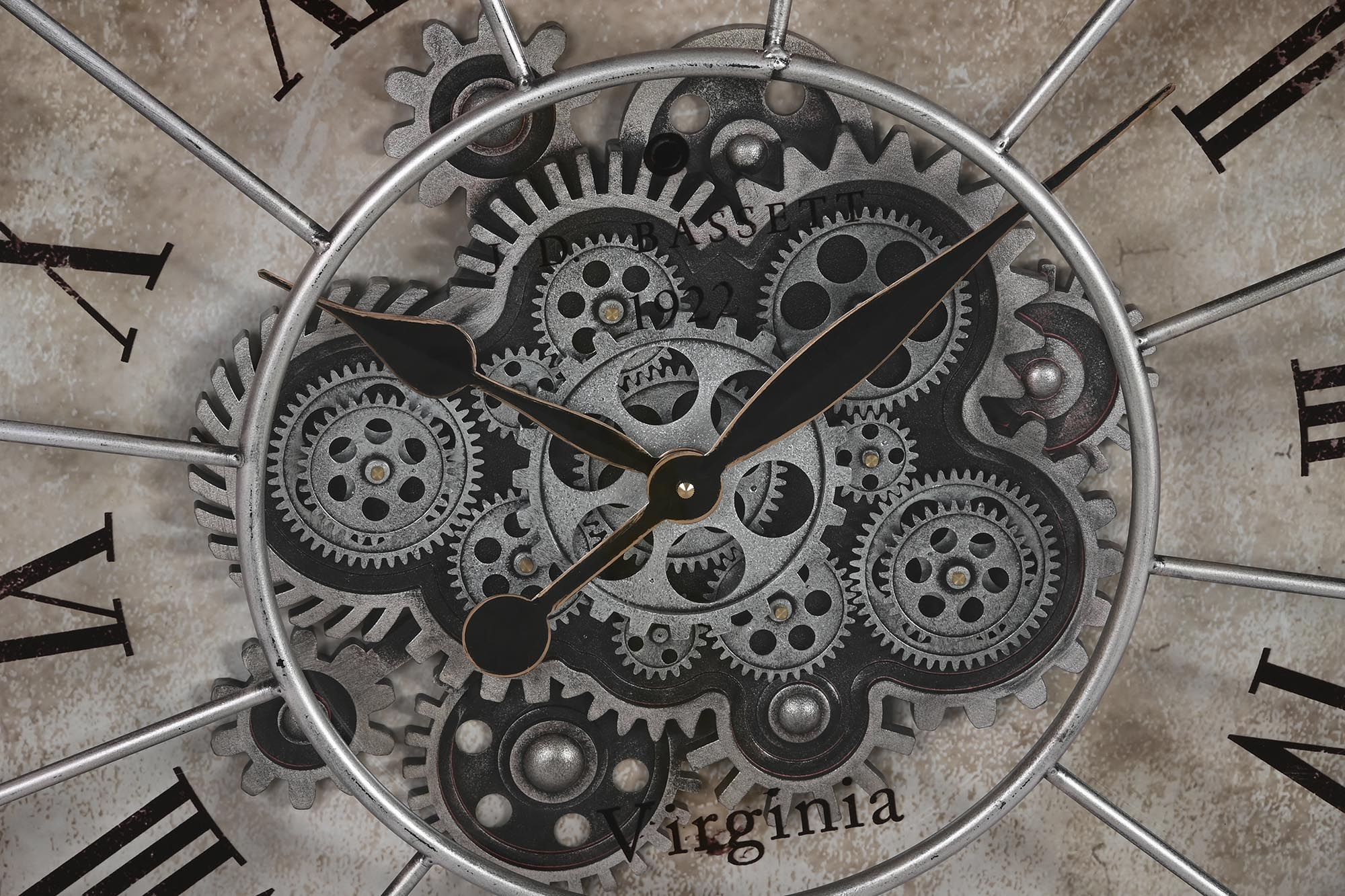 Reloj Pared Hierro Cristal 80X8X80 Movimiento