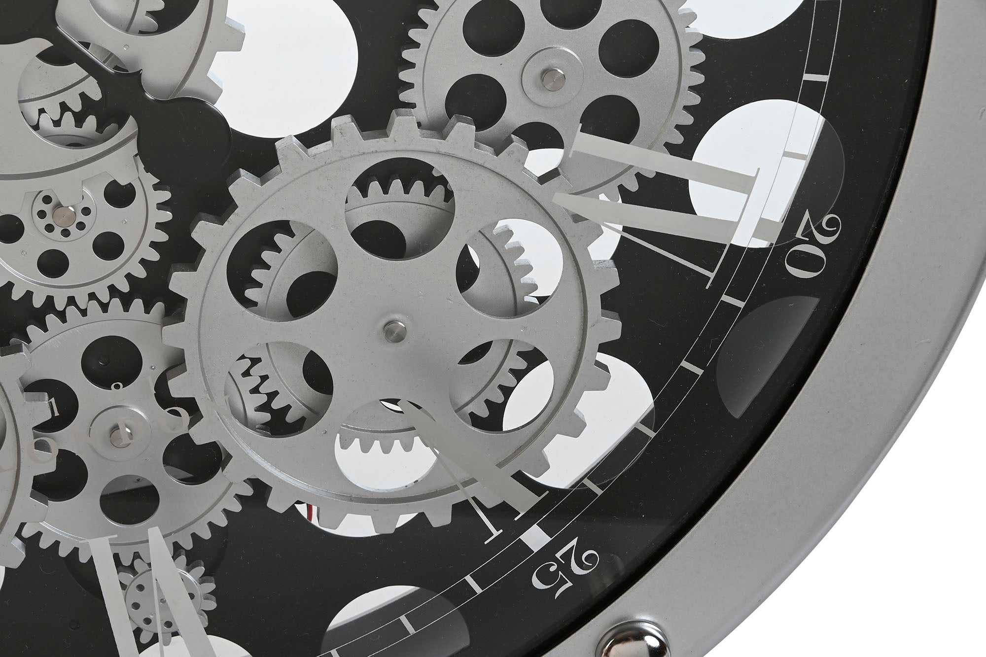 Metal Glass Wall Clock 52X8.5X52 Gears