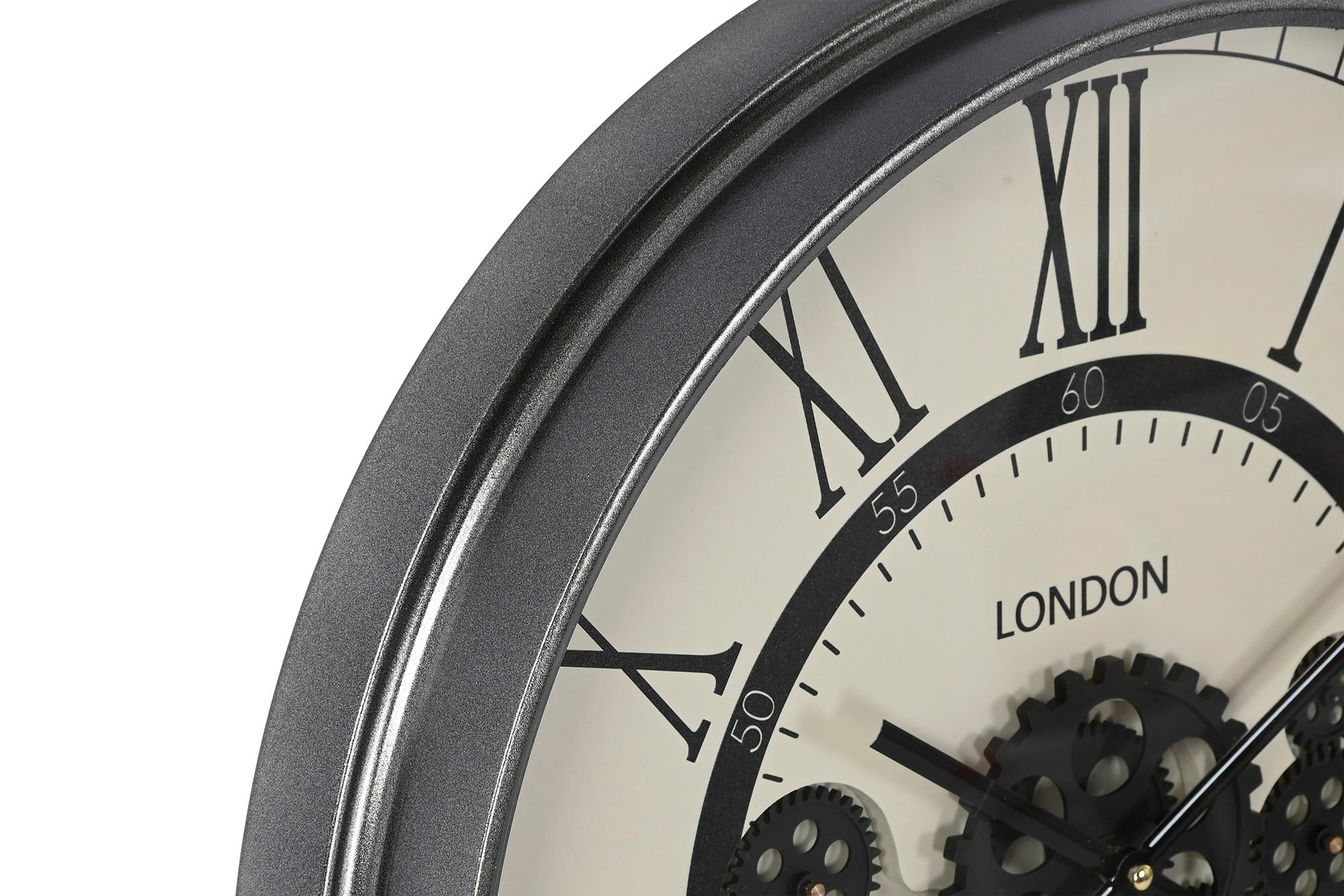Iron Wall Clock MDF 54X8X55 Dark Gray