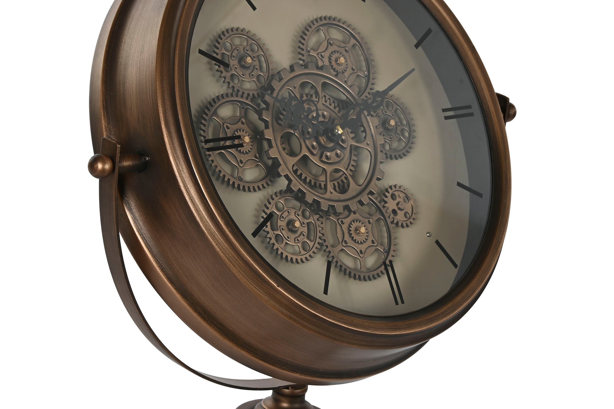 Reloj Pie Metal Cristal 43X30X85 Movimiento Dorado