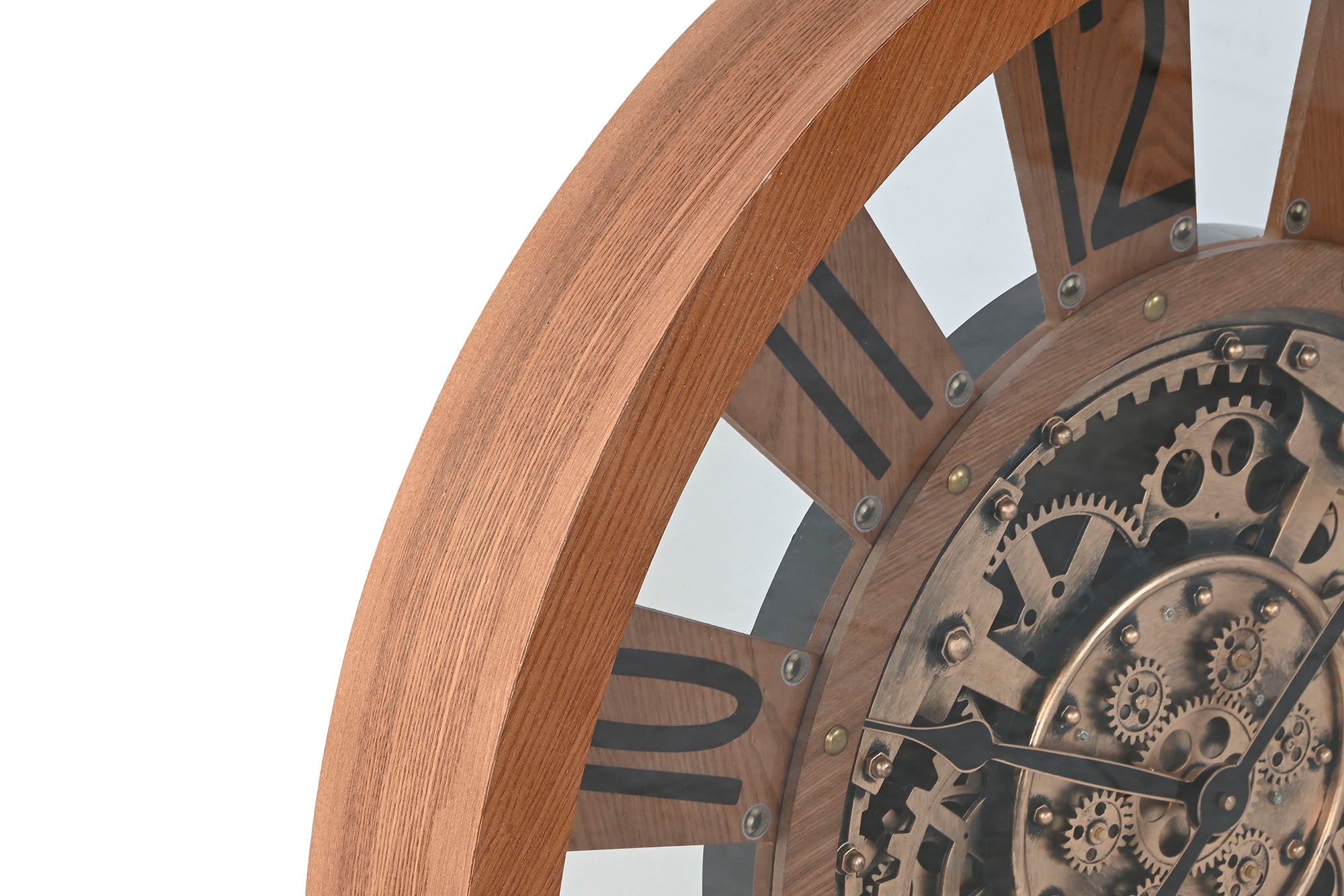 Reloj Pared Madera Metal 80X9,5X80 Movimiento