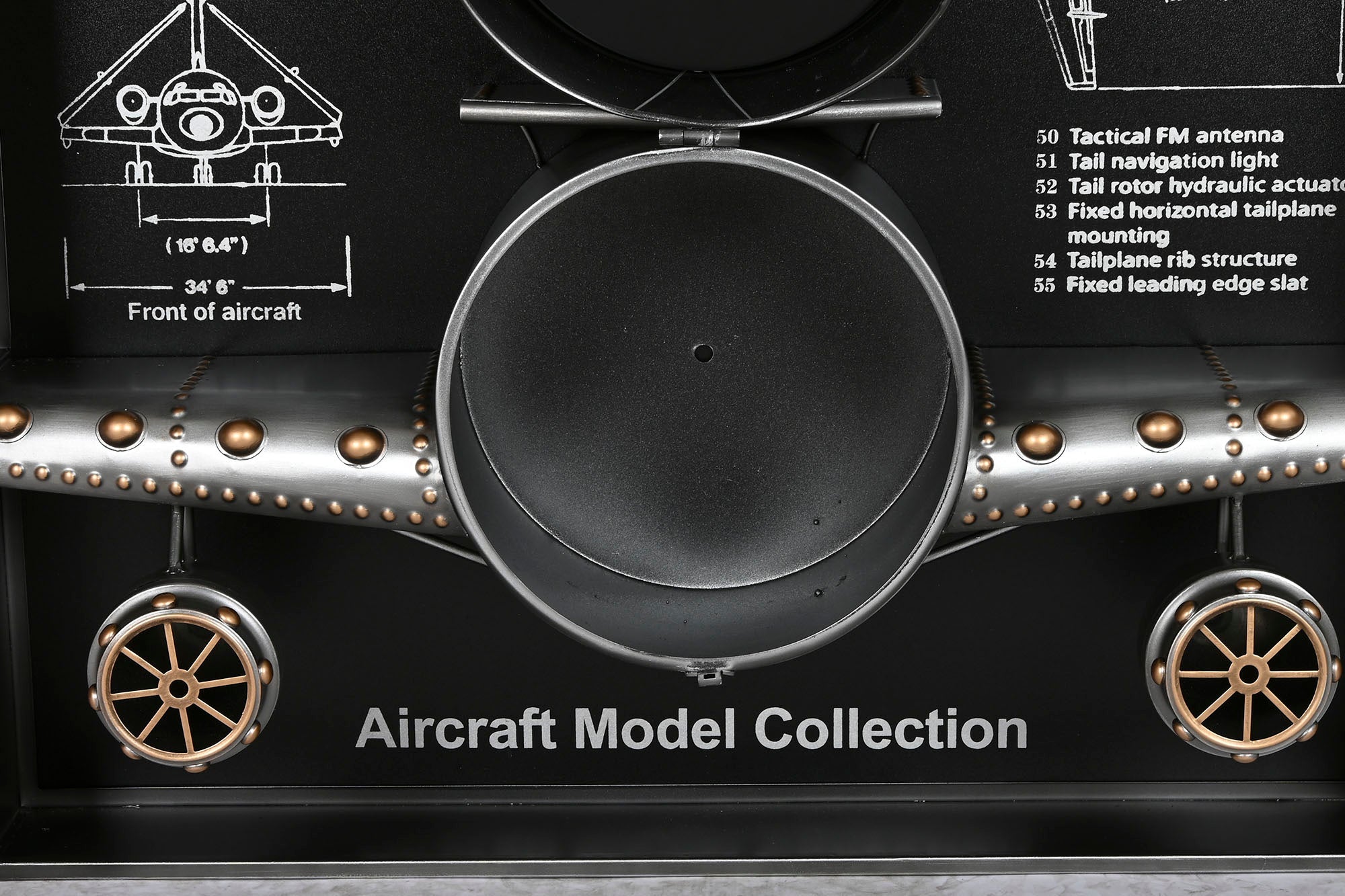 Reloj Pared Set 3 Metal 175X21X64 Avion Plateado