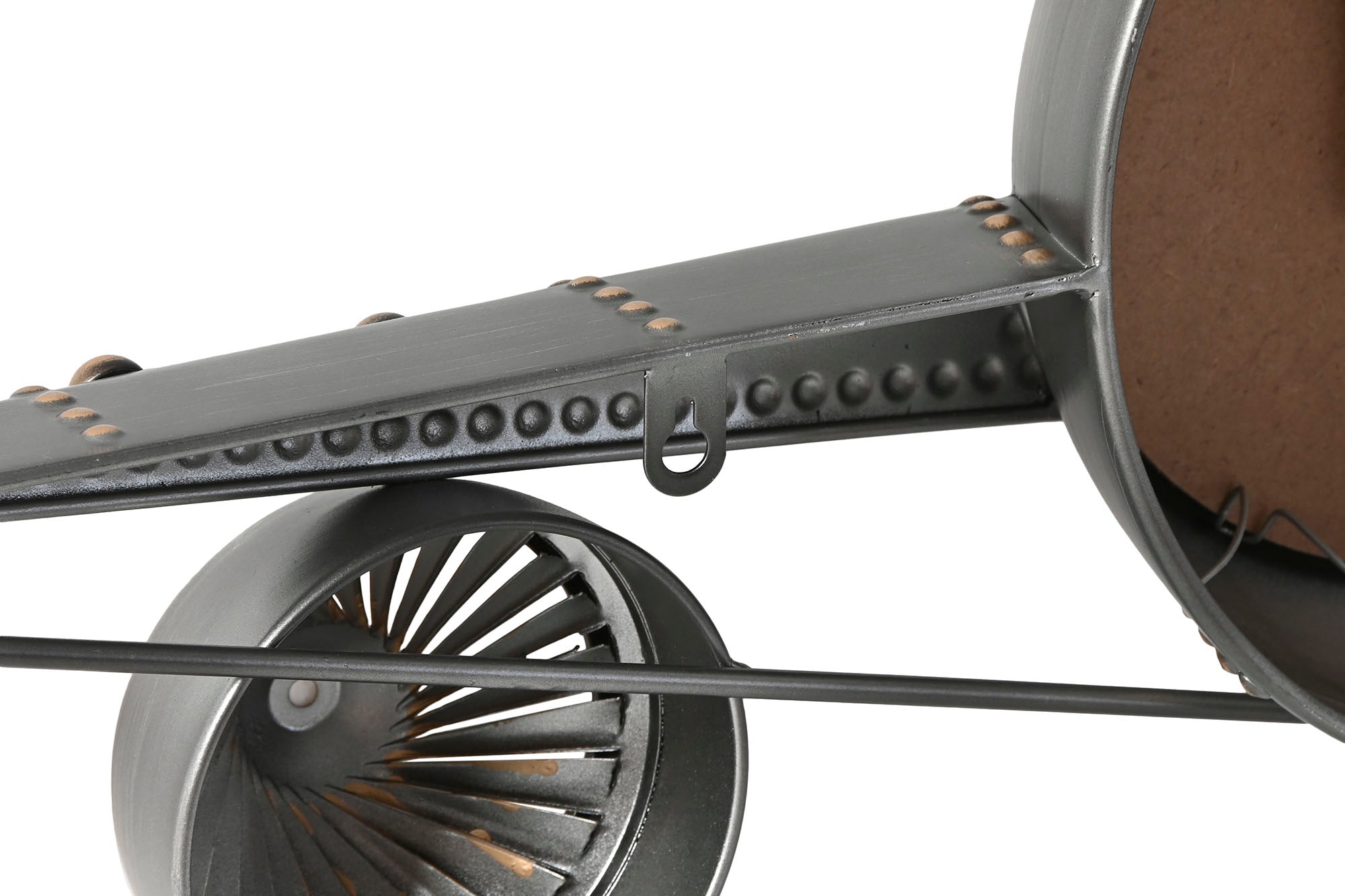 Reloj Pared Metal 114X11X40 Avion Plateado