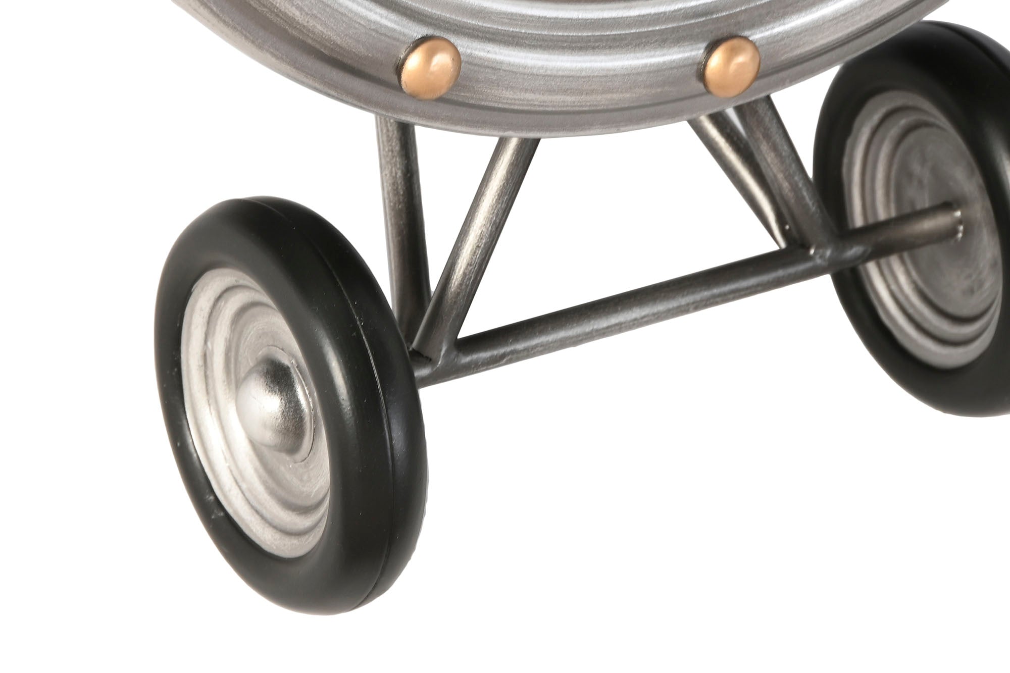 Reloj Pared Metal 87X17X52,5 Avion Plateado
