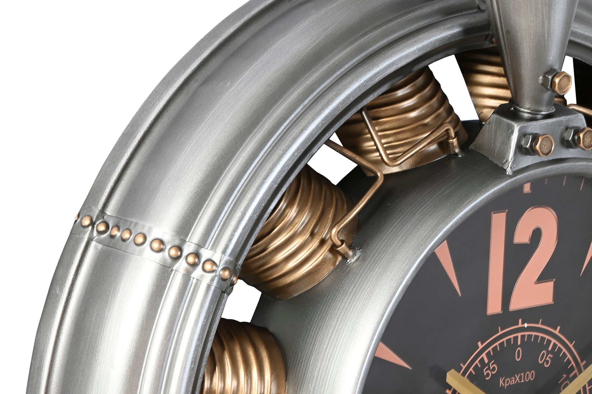 Reloj Pared Metal Pvc 133X24X120 Helice Avion