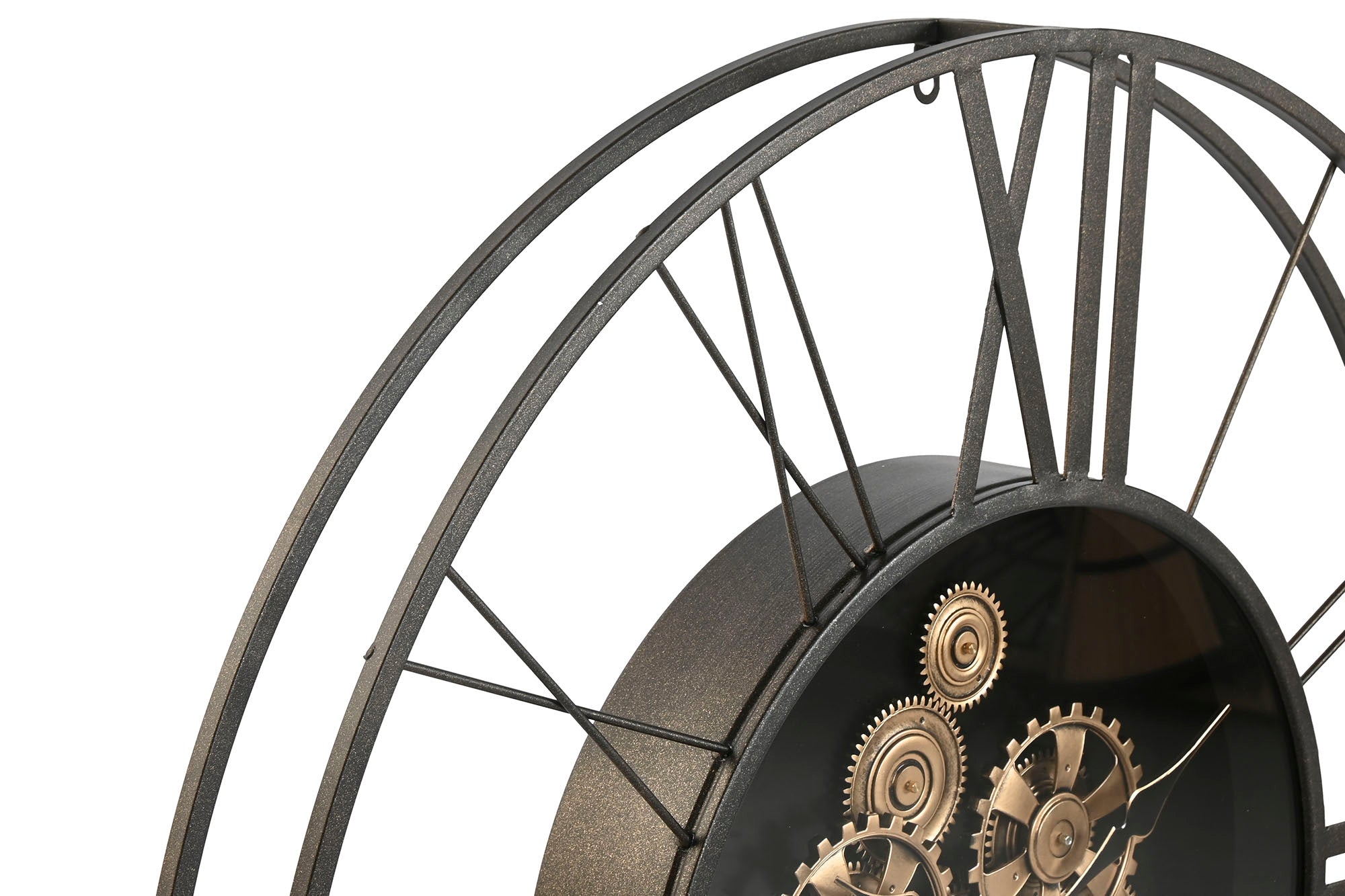 Reloj Pared Metal 80X8X80 Envejecido Marron Oscuro