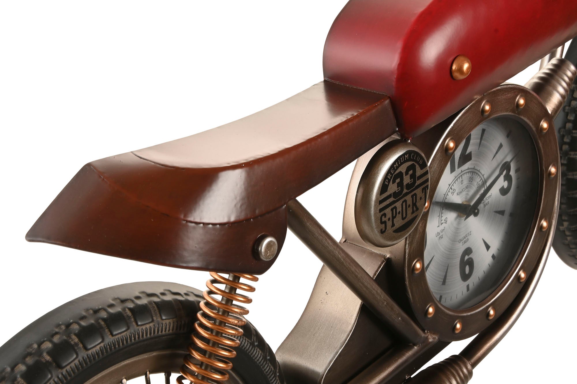Reloj Pared Metal Pvc 95X12X43,5 Moto Rojo