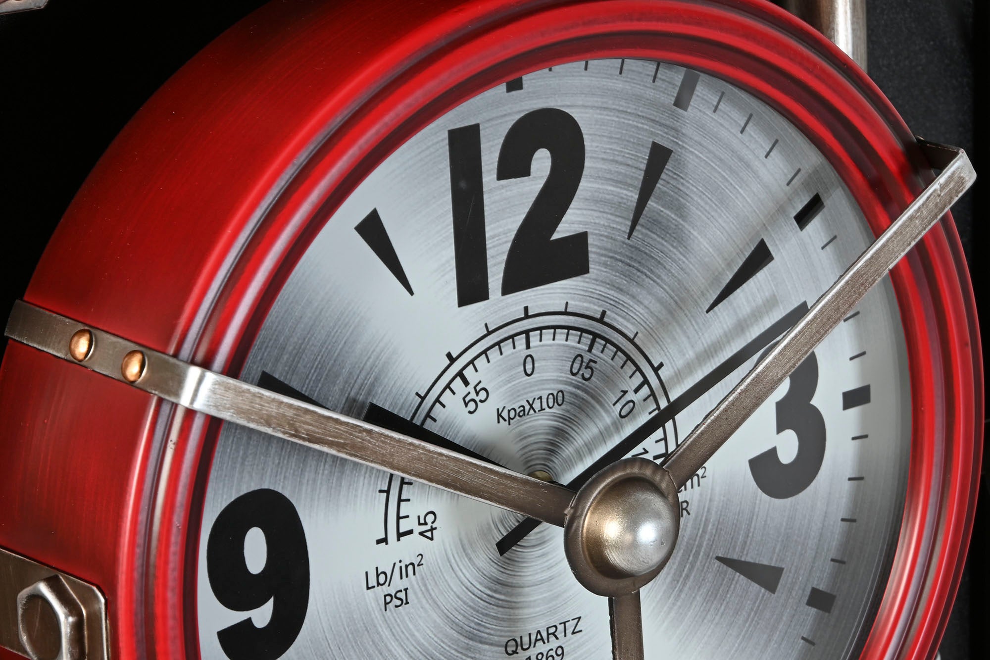 Reloj Pared Metal Pvc 60X18X120 Moto Rojo