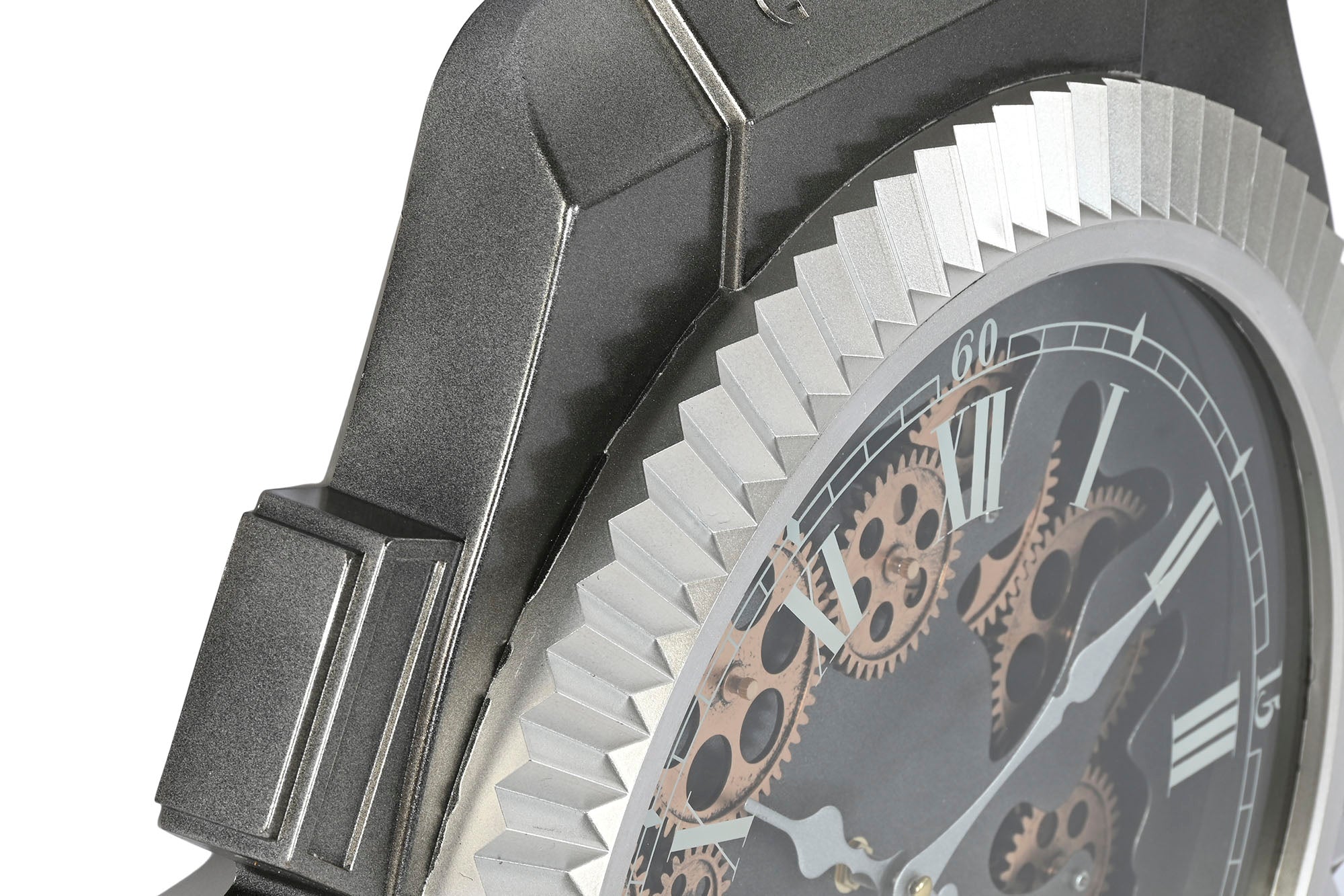 Reloj Pared Hierro 47X6,4X50 Movimiento Plateado