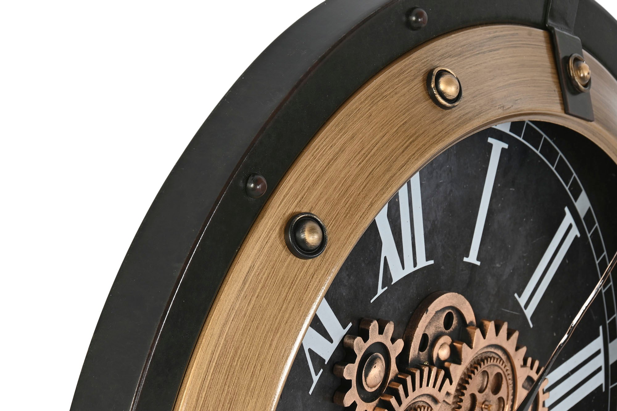 Reloj Pared Hierro 80X8,5X80 Movimiento Dorado
