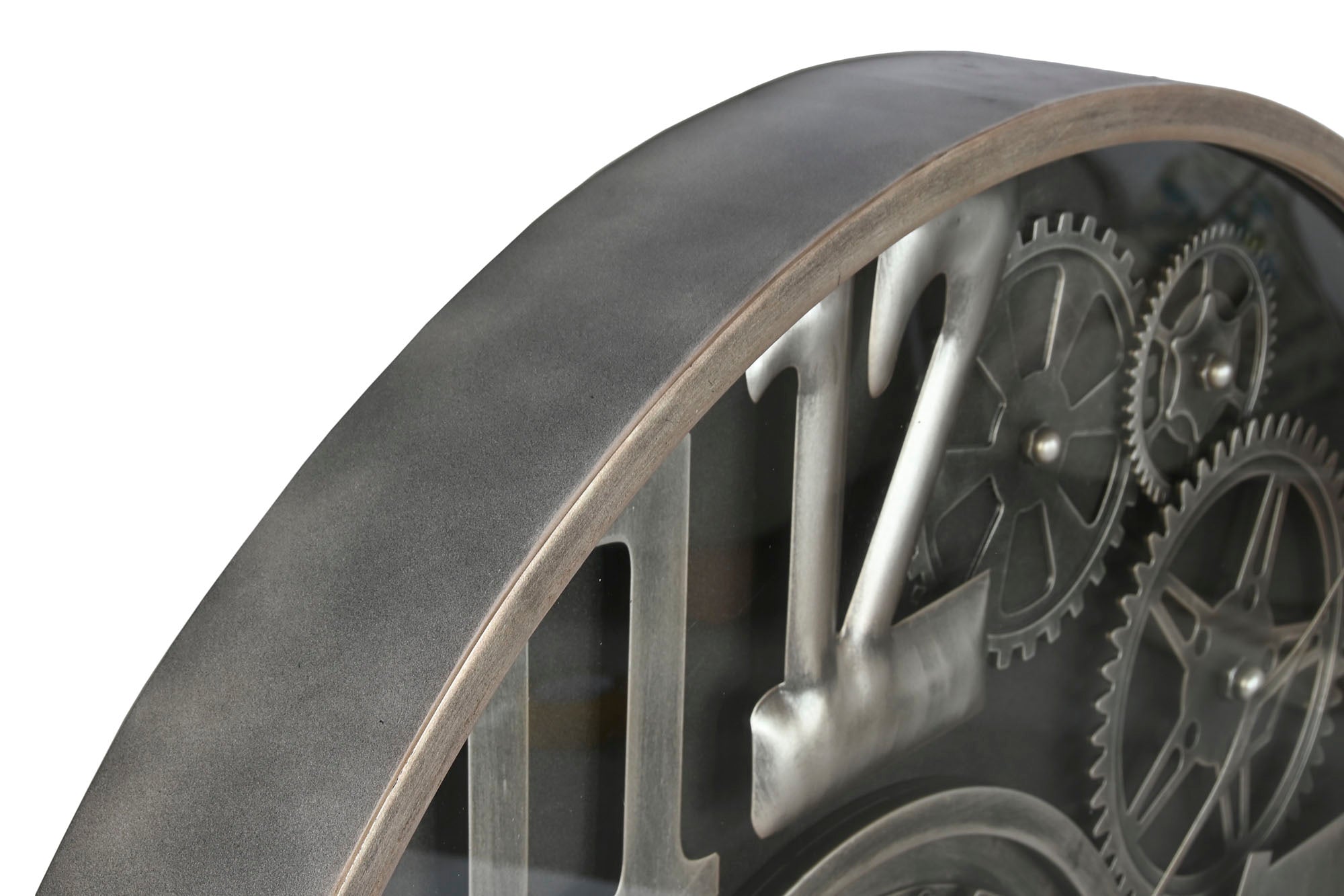 Reloj Pared Hierro Cristal 100X10X100 Plateado