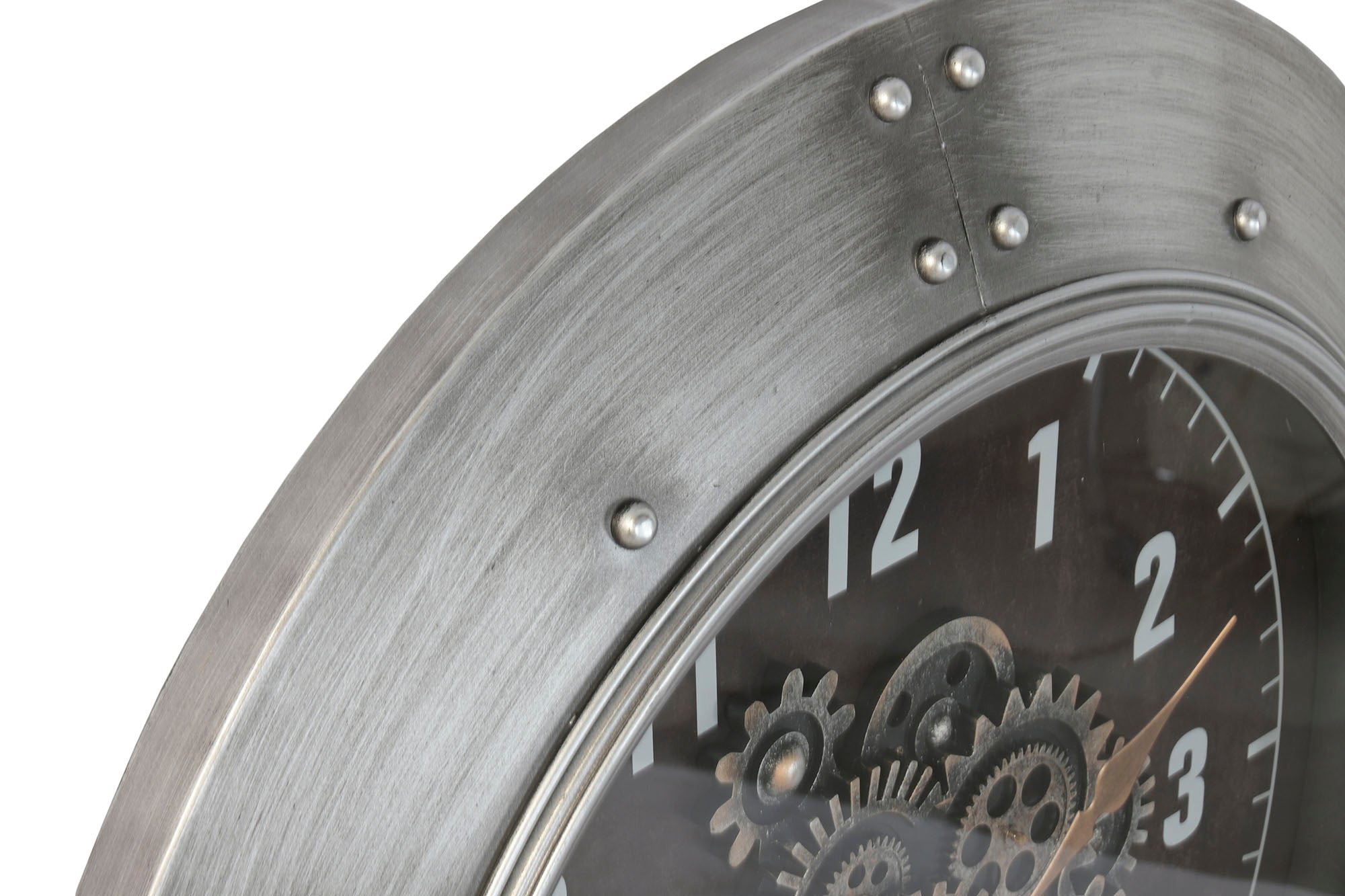 Reloj Pared Hierro Cristal 80X9X80 Plateado