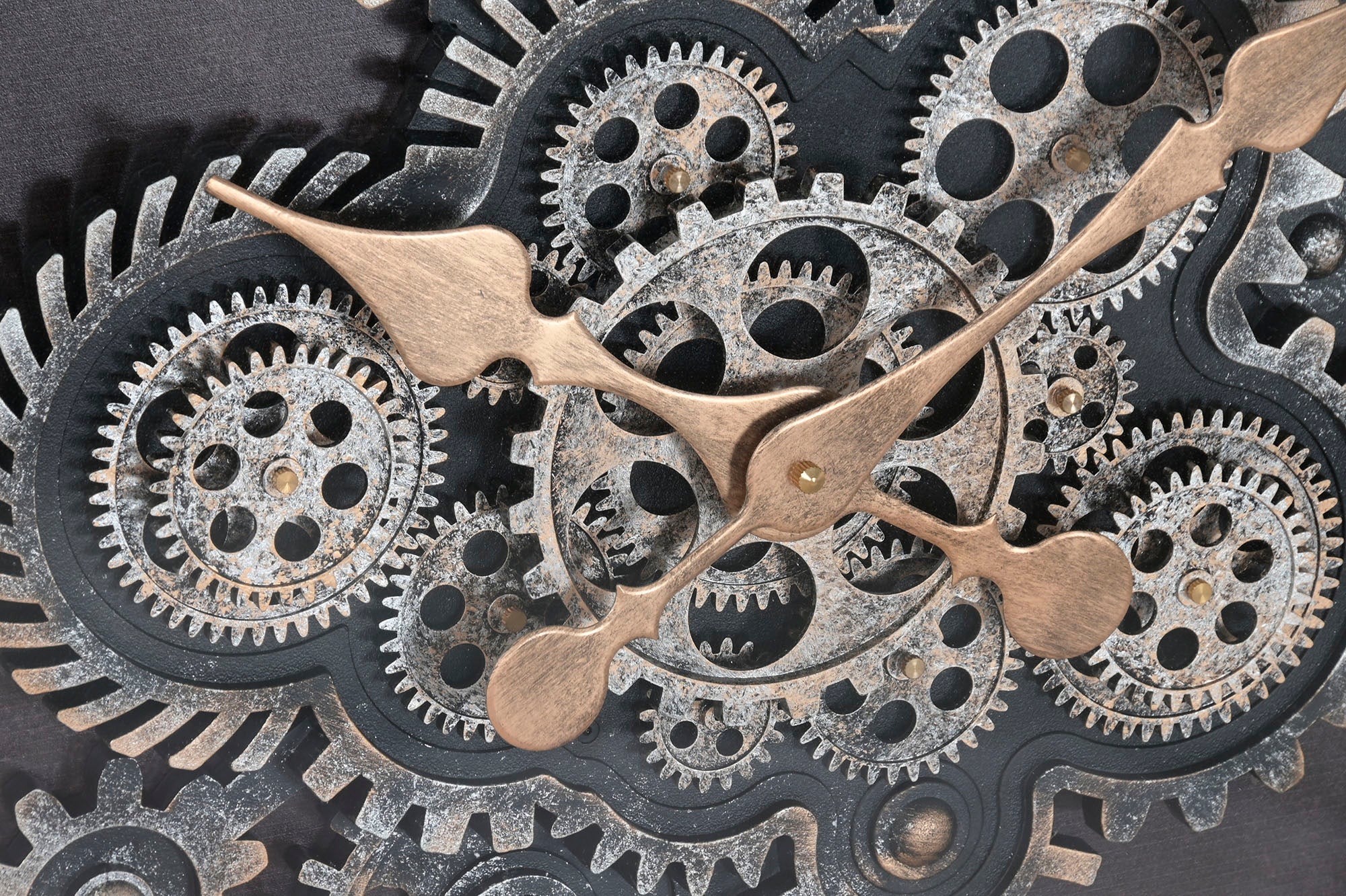 Reloj Pared Hierro Cristal 80X9X80 Plateado