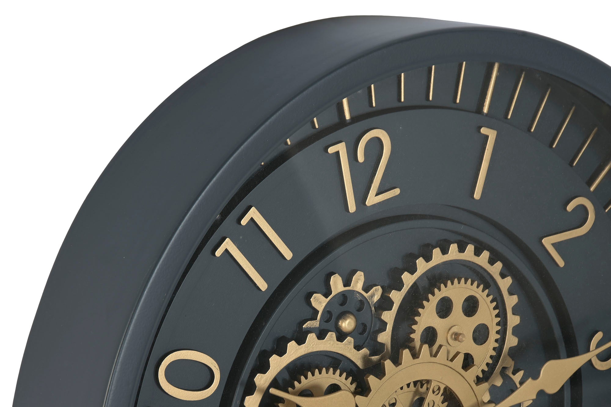 Reloj Pared Hierro Cristal 46X8,5X46 Azul Marino