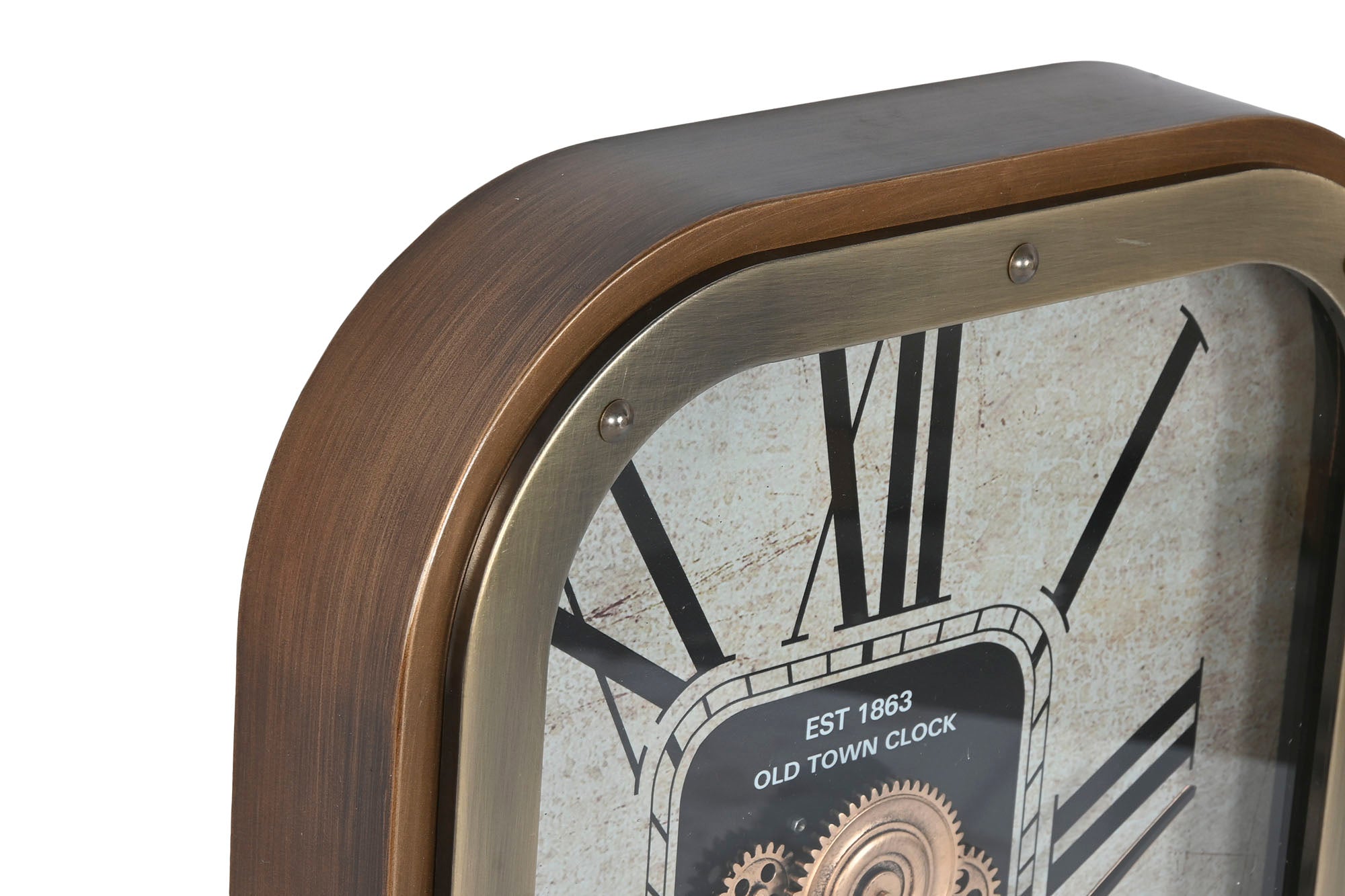Reloj Pared Hierro Cristal 43X8,5X63 Dorado