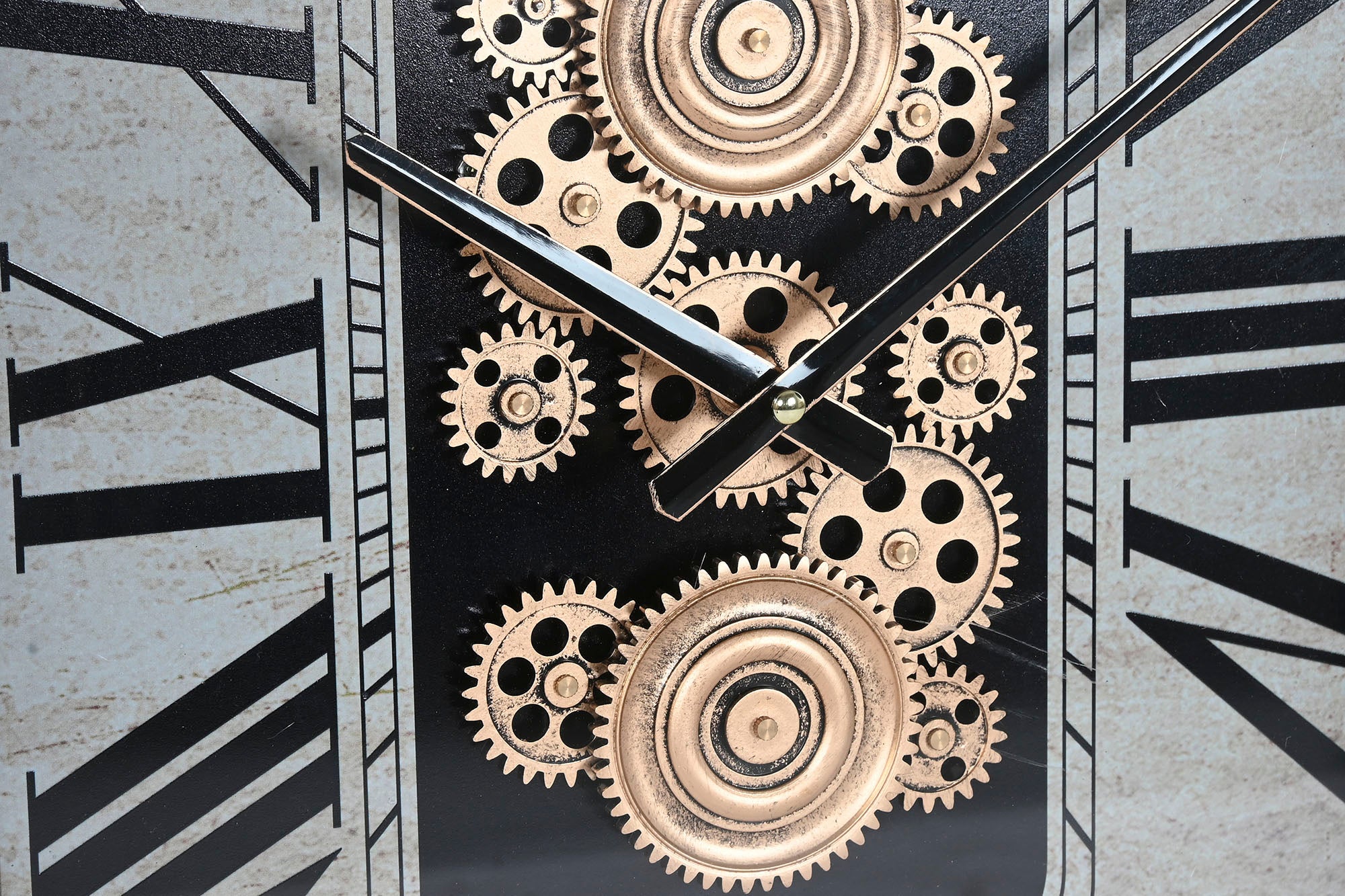 Reloj Pared Hierro Cristal 43X8,5X63 Dorado