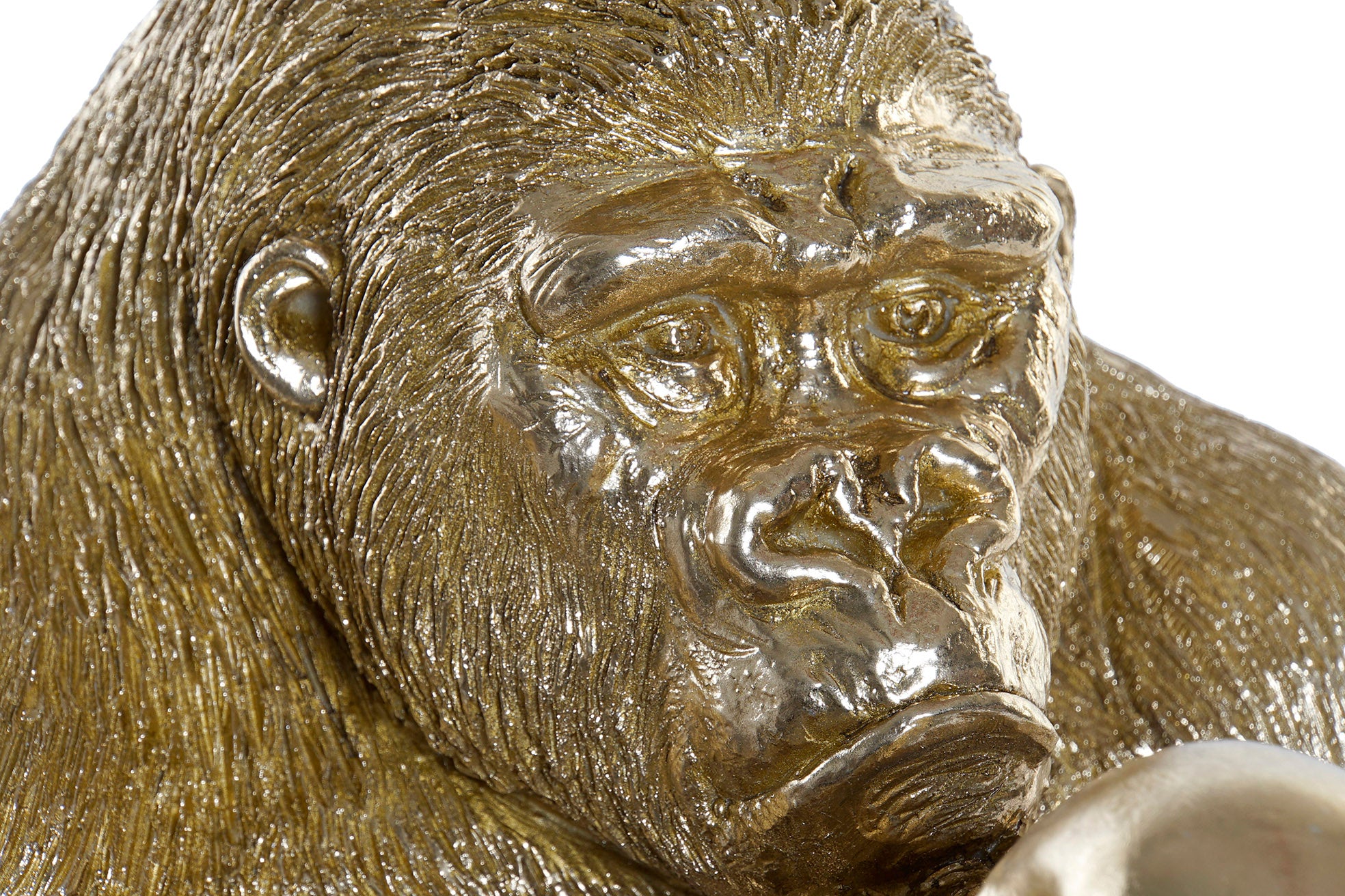 Figura Resina 33X33X43 Gorila Dorado