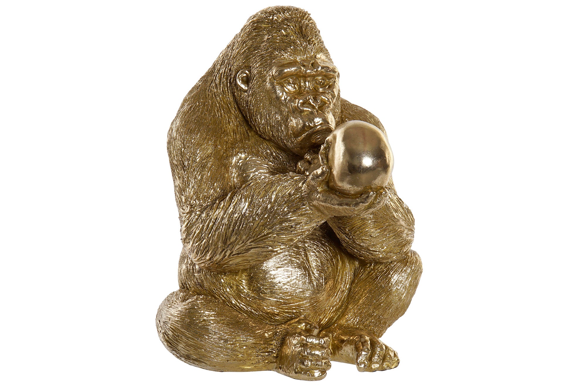 Figura Resina 33X33X43 Gorila Dorado