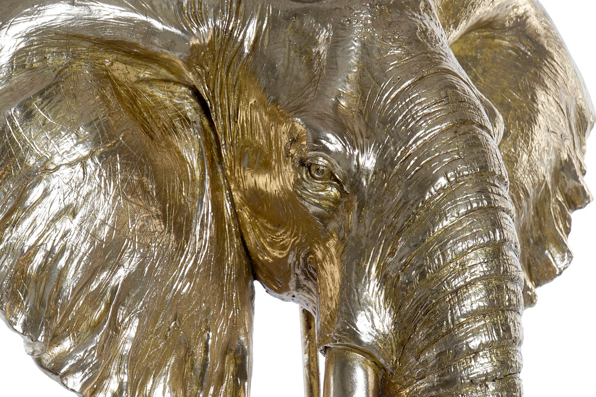 Figura de metal de resina 60X36X73 Elefante dourado