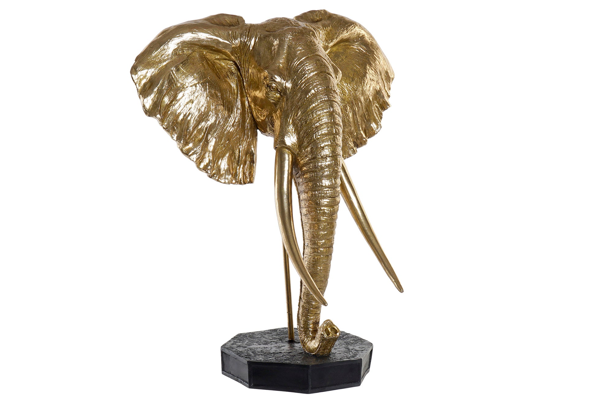 Figura Resina Metal 60X36X73 Elefante Dorado