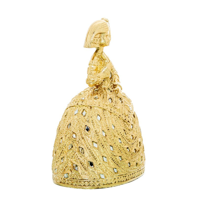 Figura Menina 22cm Resina Dorada