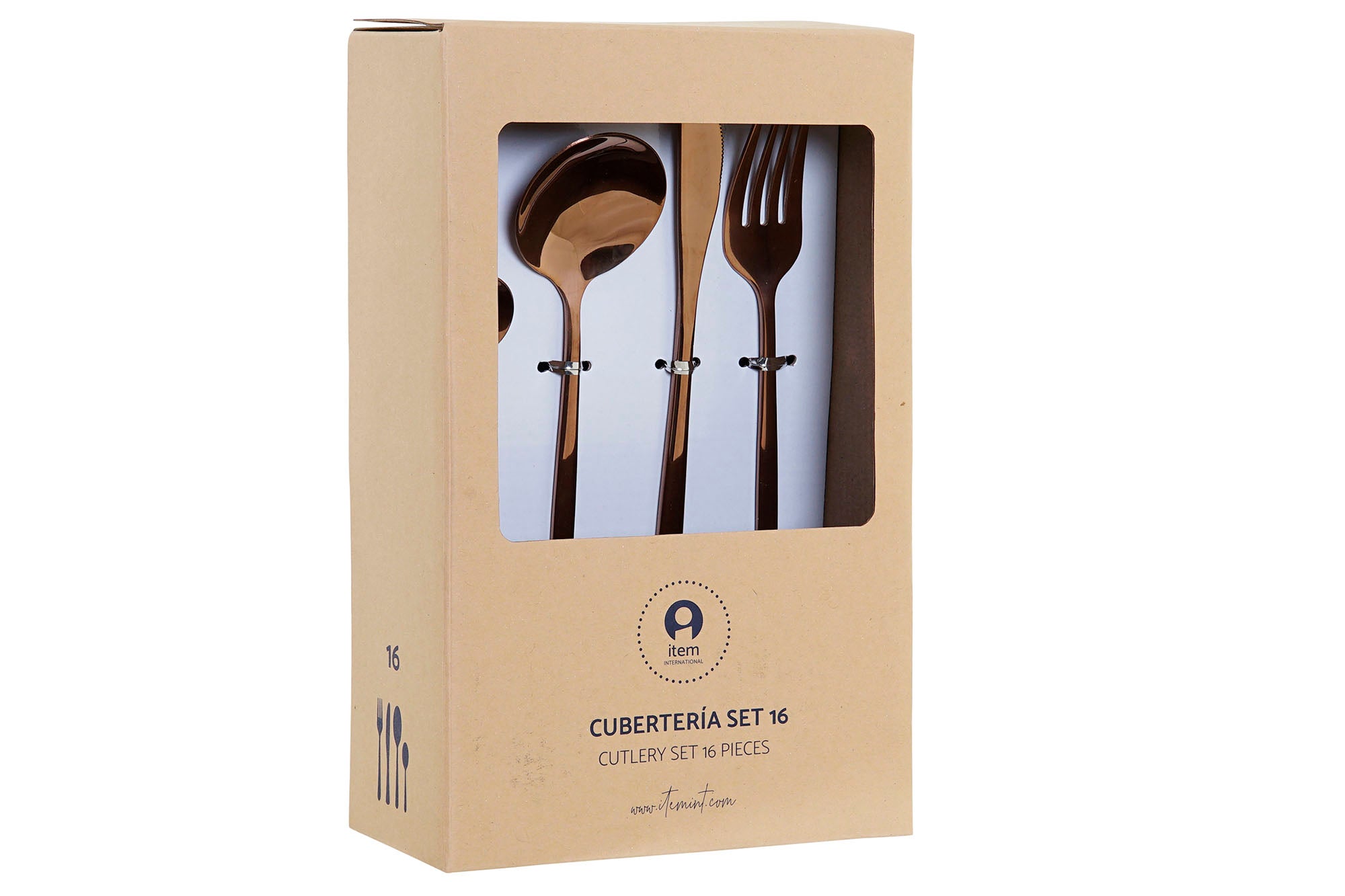 Cuberteria Set 16 Inox 3X1,5X13 3Mm Bronce