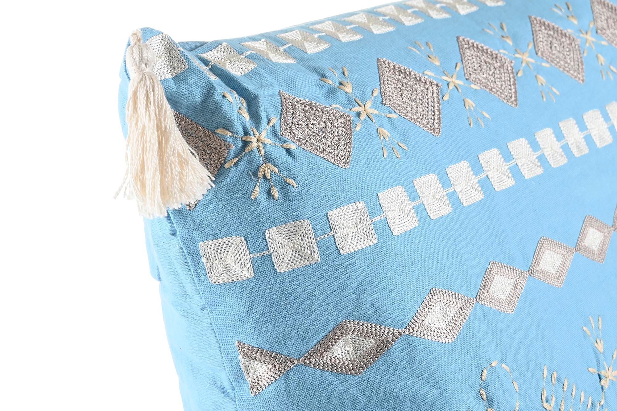 Almofada de Algodão 60X20X60 1200 Gr, Azul Desgastado