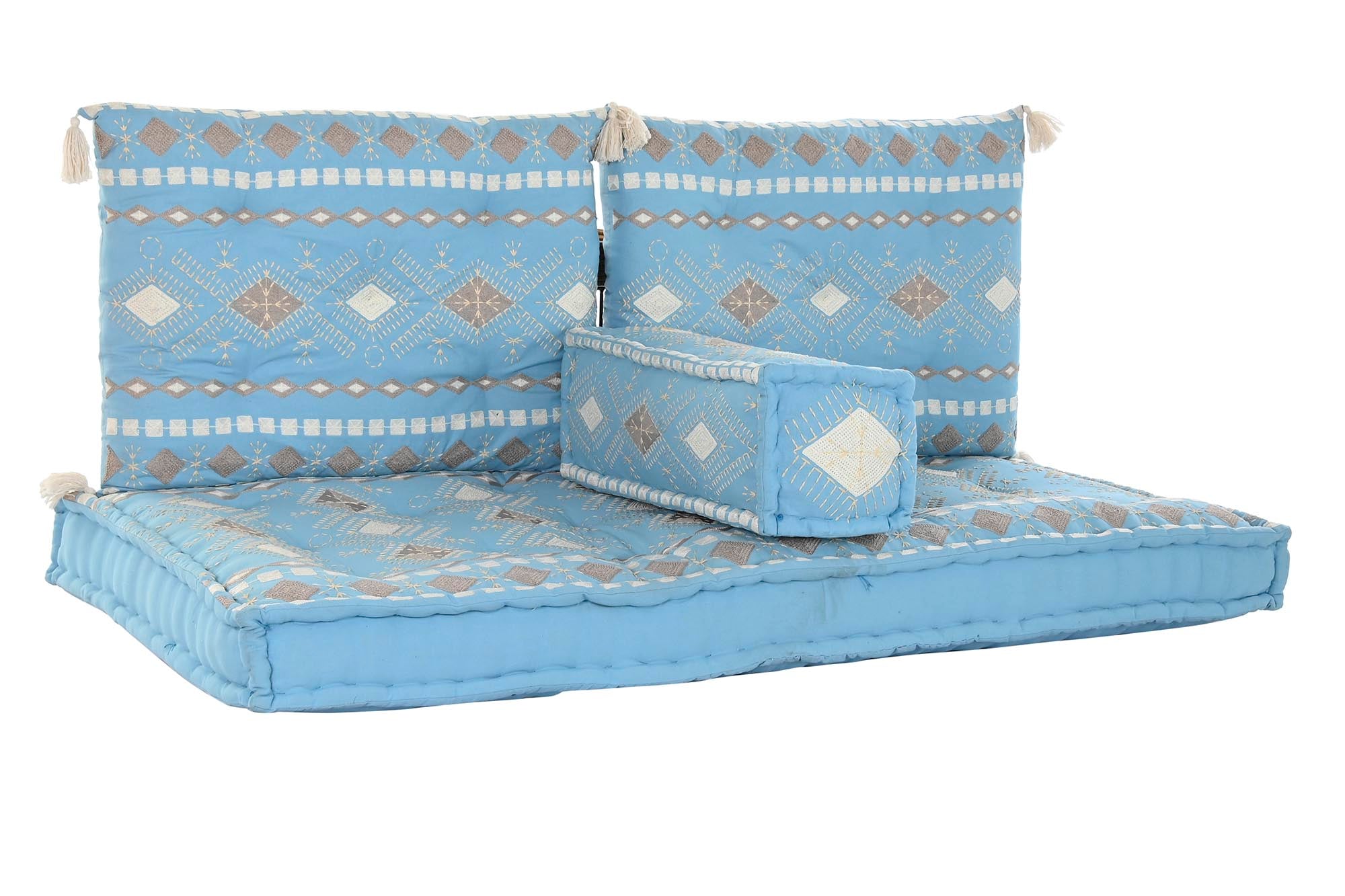 Conjunto de 4 Poltronas Algodão 150X74X14 Bordado 4 Sortidas
