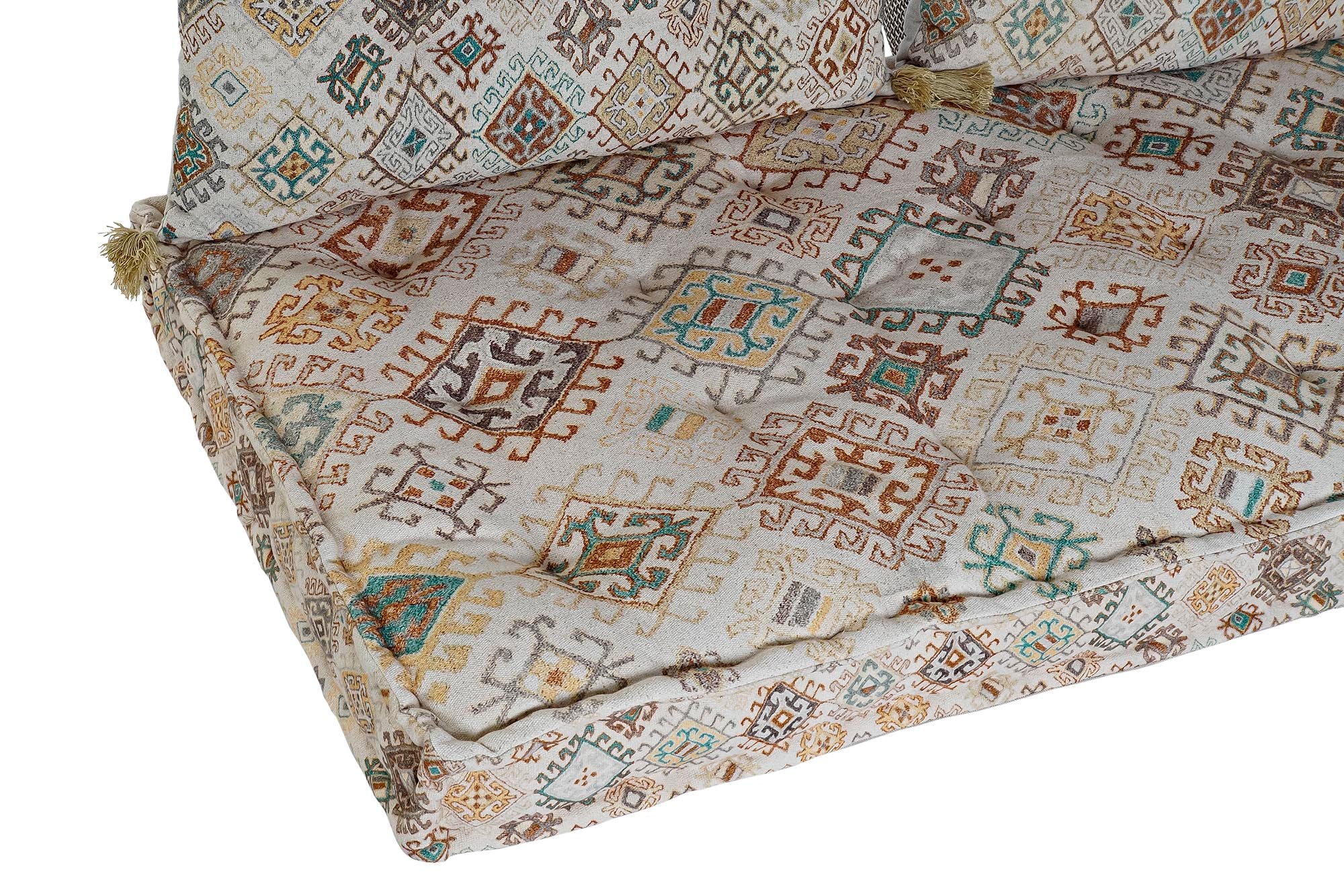 Conjunto de 4 poltronas de algodão 145x76x13 bege desgastado