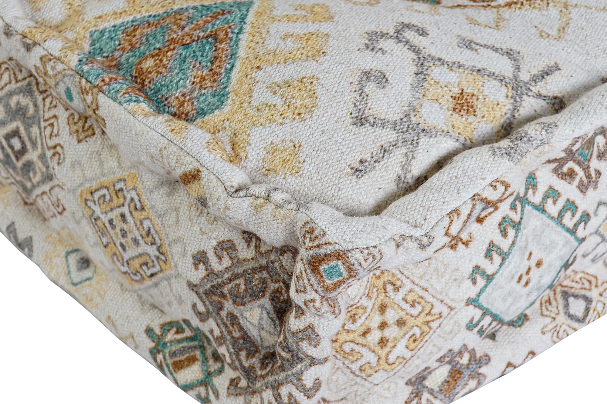 Conjunto de 4 poltronas de algodão 145x76x13 bege desgastado