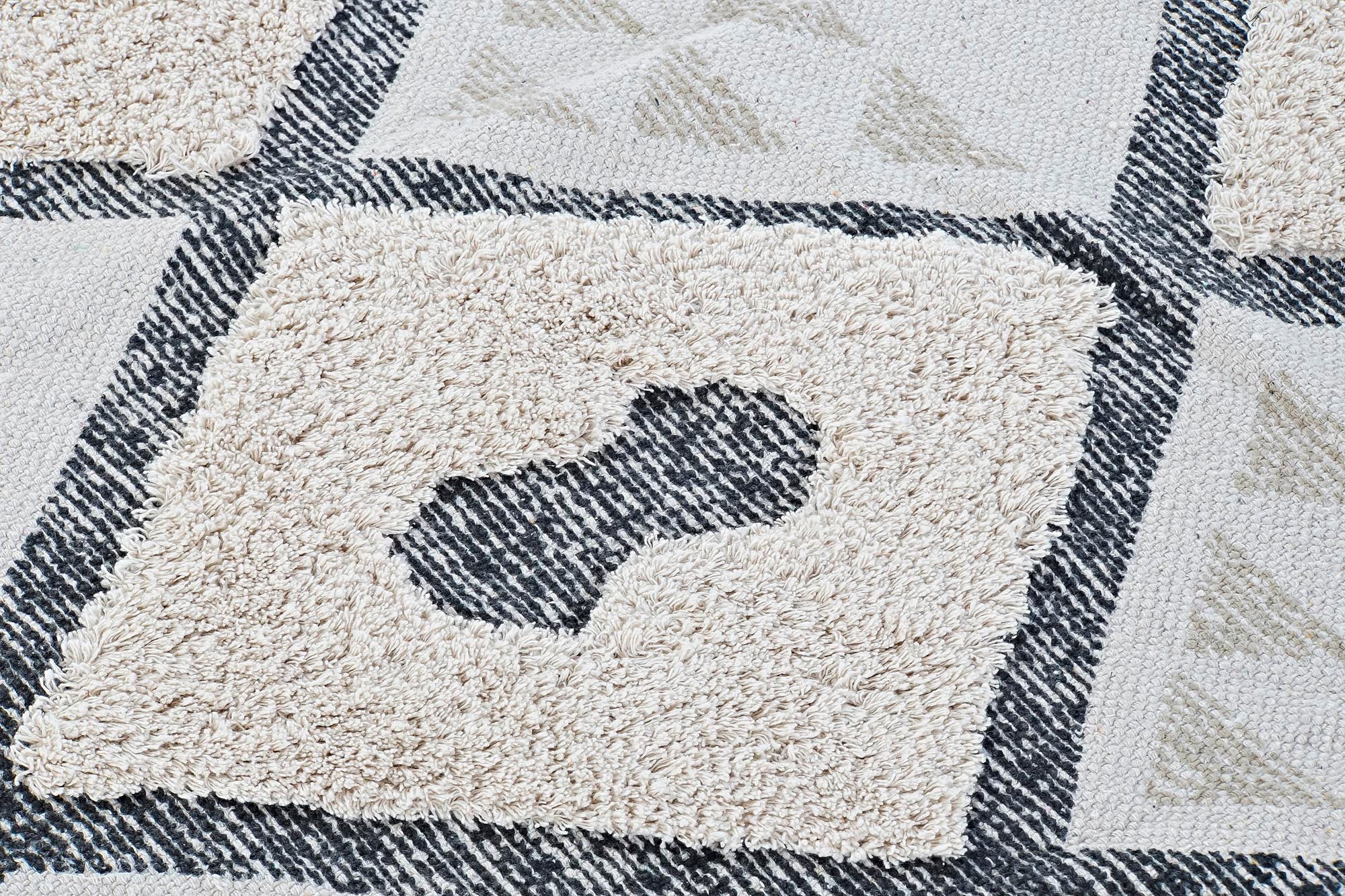 Alfombra Algodon 200X290X1 1500 Gsm Rombos Beige