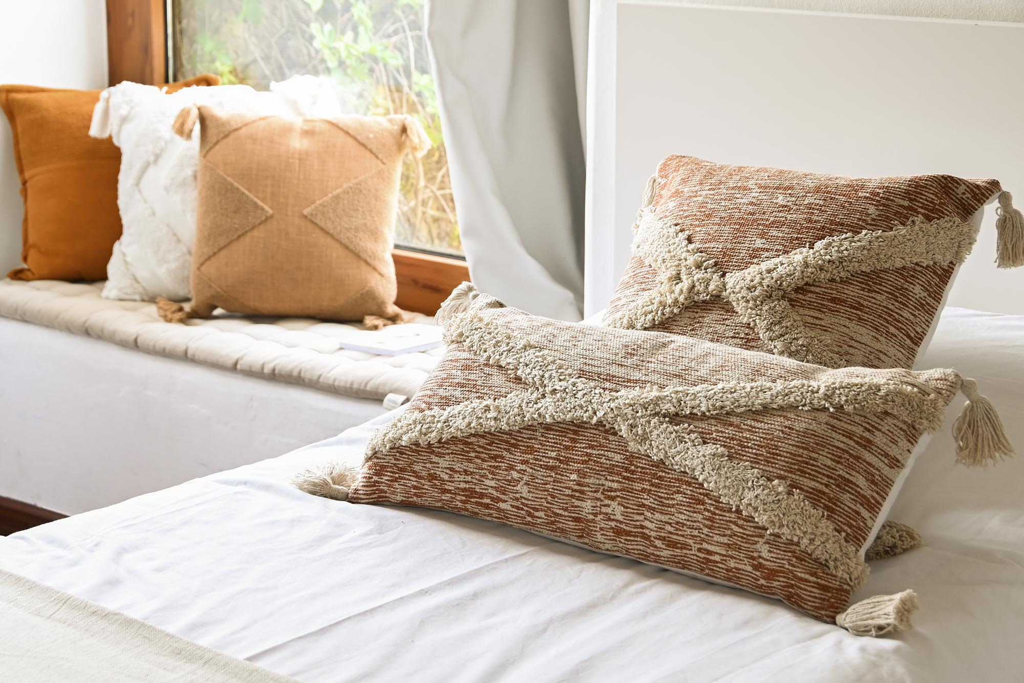 Cojin Algodon 45X10X45 730 Gr. Flecos Naranja