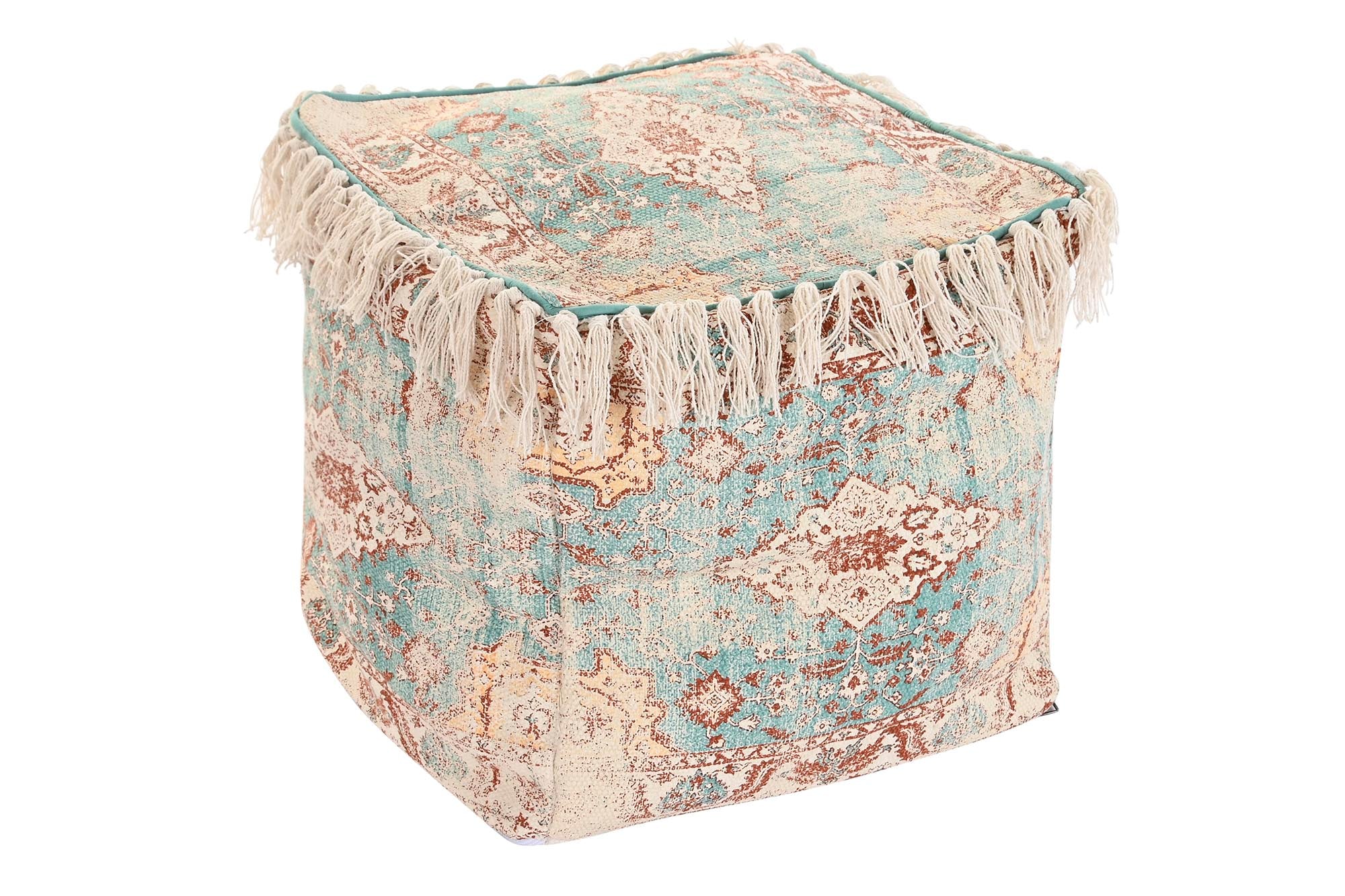 Cojin Suelo Algodon 40X40X40 1600 Gr, Flecos Verde